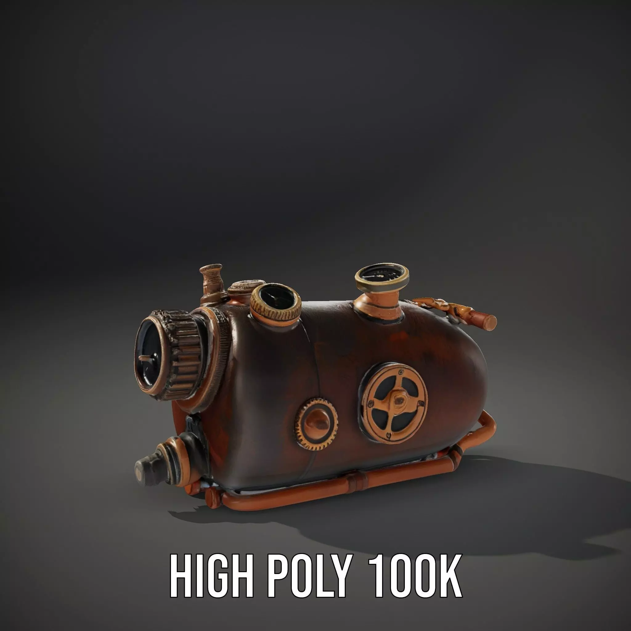Steampunk Pressure Gauge Model Pack for Interactive Simulations Low-poly 3D model_8