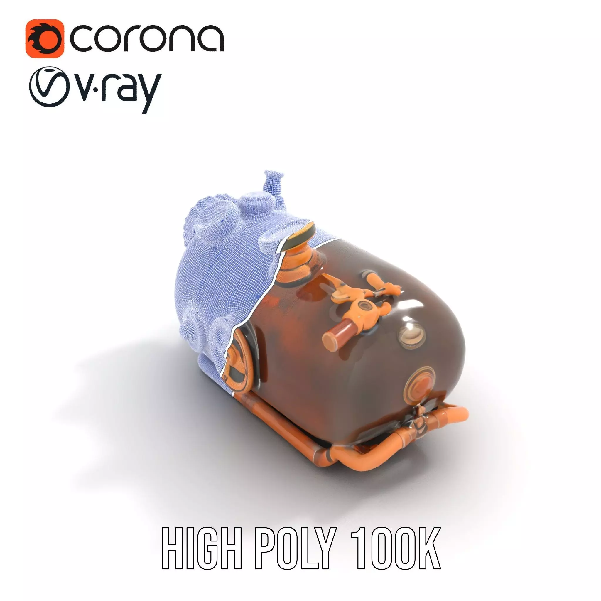 Steampunk Pressure Gauge Model Pack for Interactive Simulations Low-poly 3D model_33