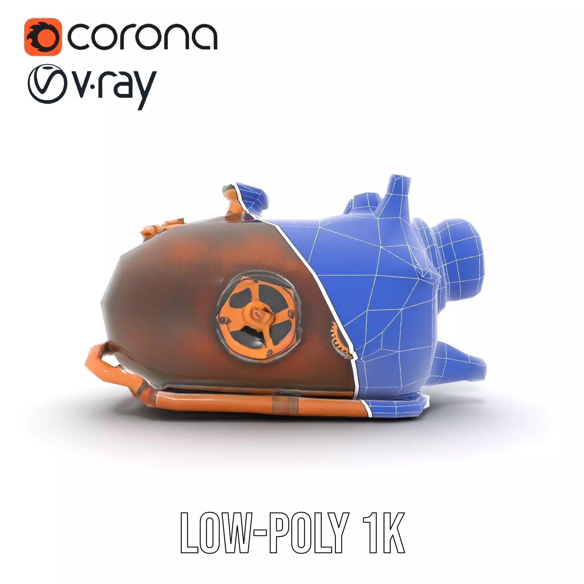 Steampunk Pressure Gauge Model Pack for Interactive Simulations Low-poly 3D model_27