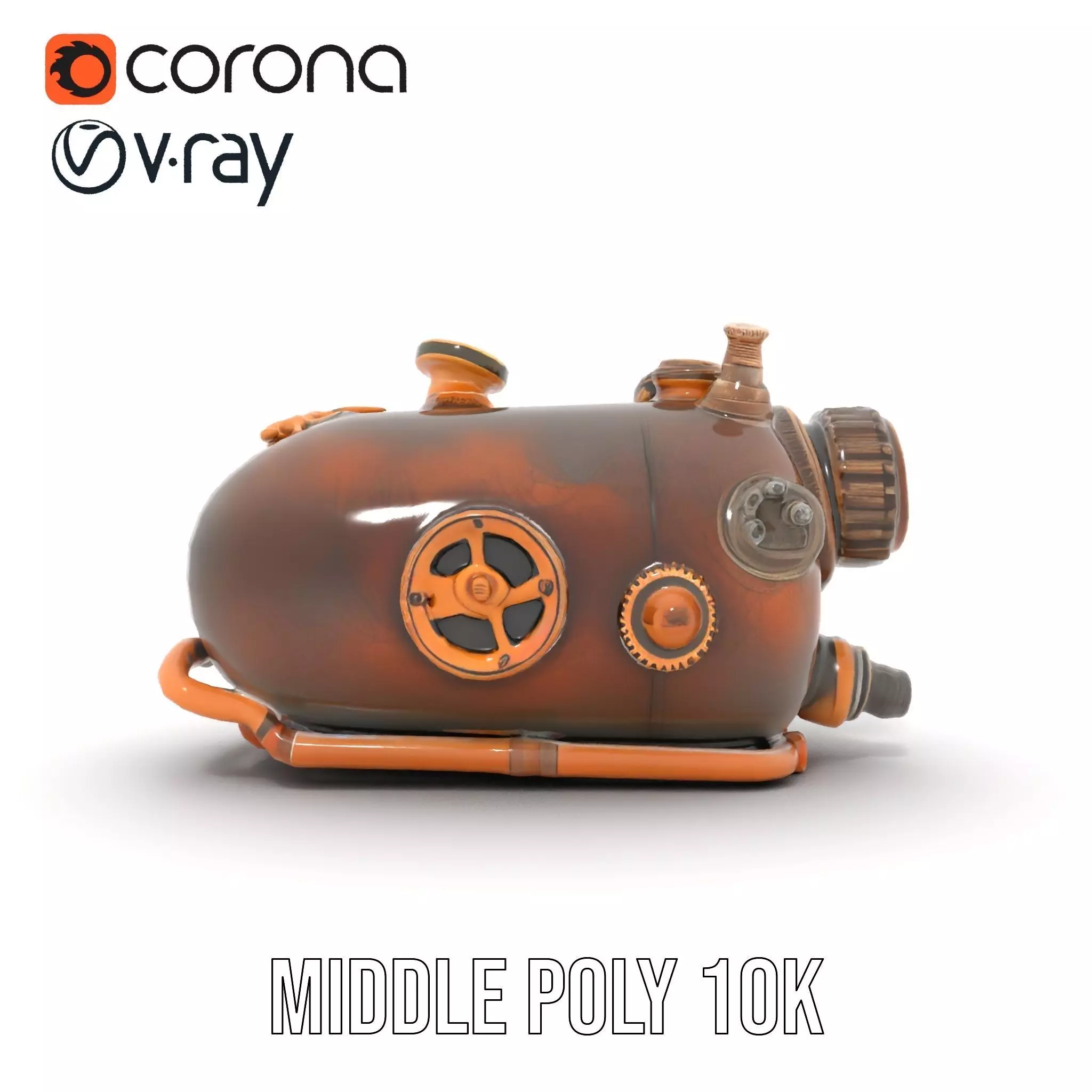 Steampunk Pressure Gauge Model Pack for Interactive Simulations Low-poly 3D model_5