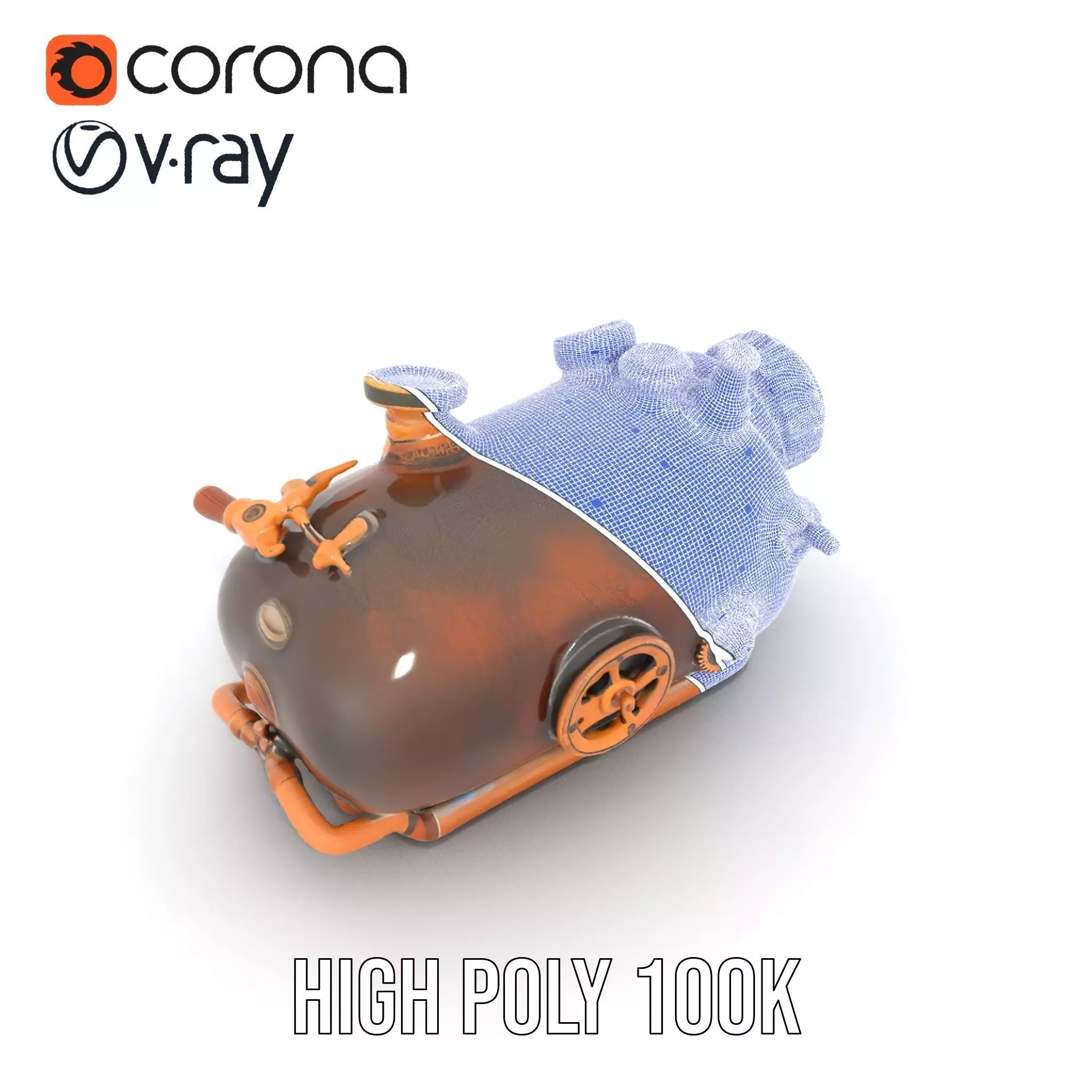 Steampunk Pressure Gauge Model Pack for Interactive Simulations Low-poly 3D model_28