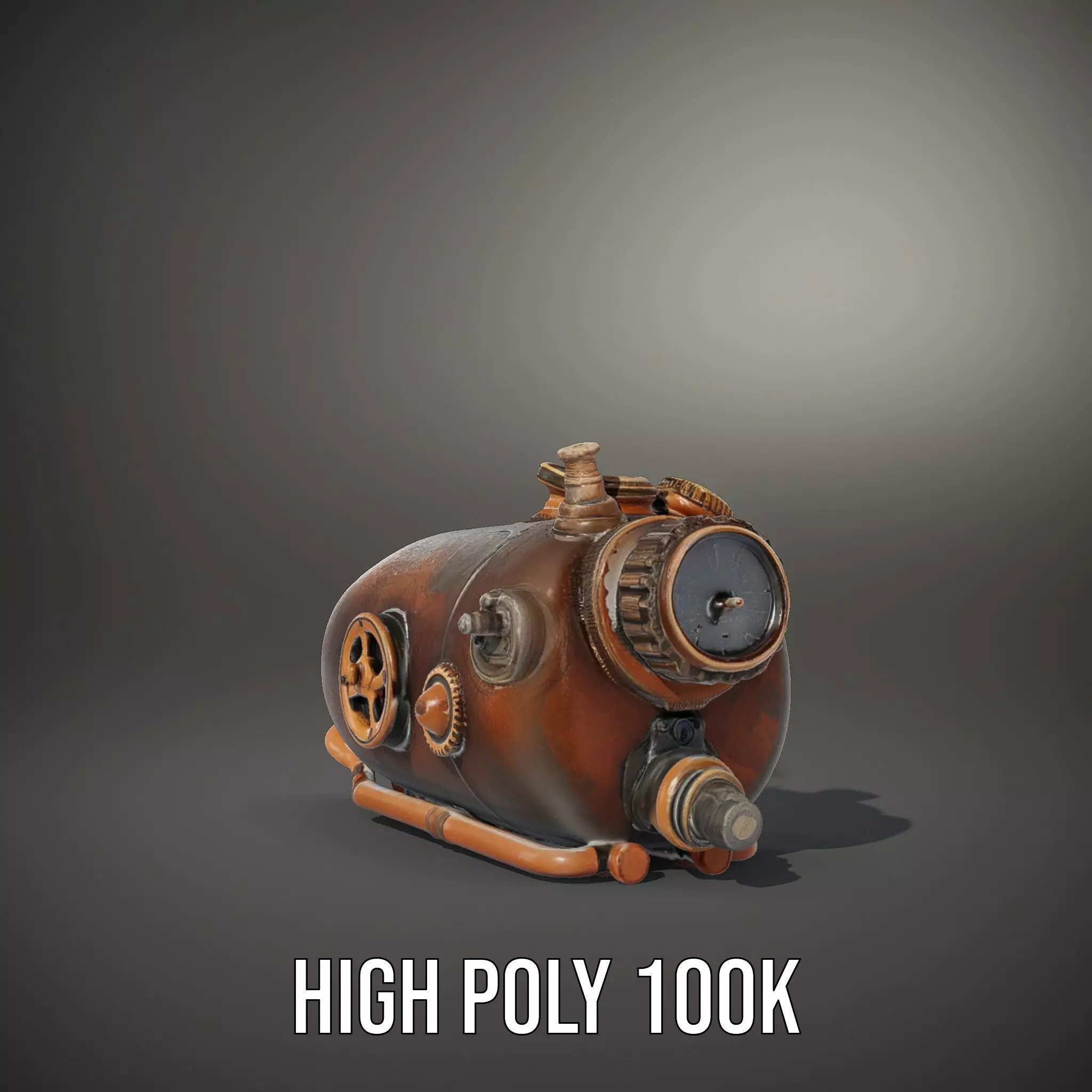 Steampunk Pressure Gauge Model Pack for Interactive Simulations Low-poly 3D model_10