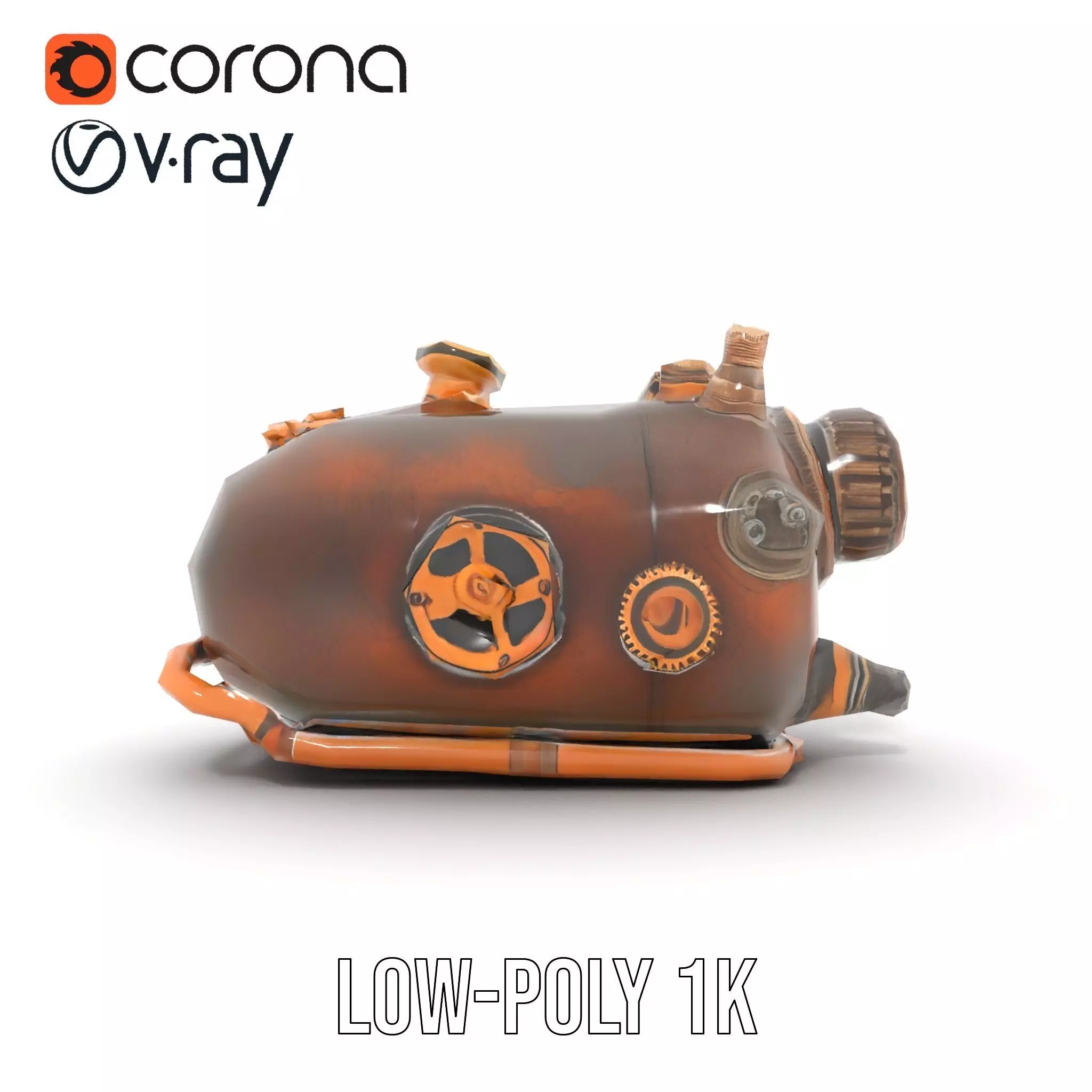 Steampunk Pressure Gauge Model Pack for Interactive Simulations Low-poly 3D model_22