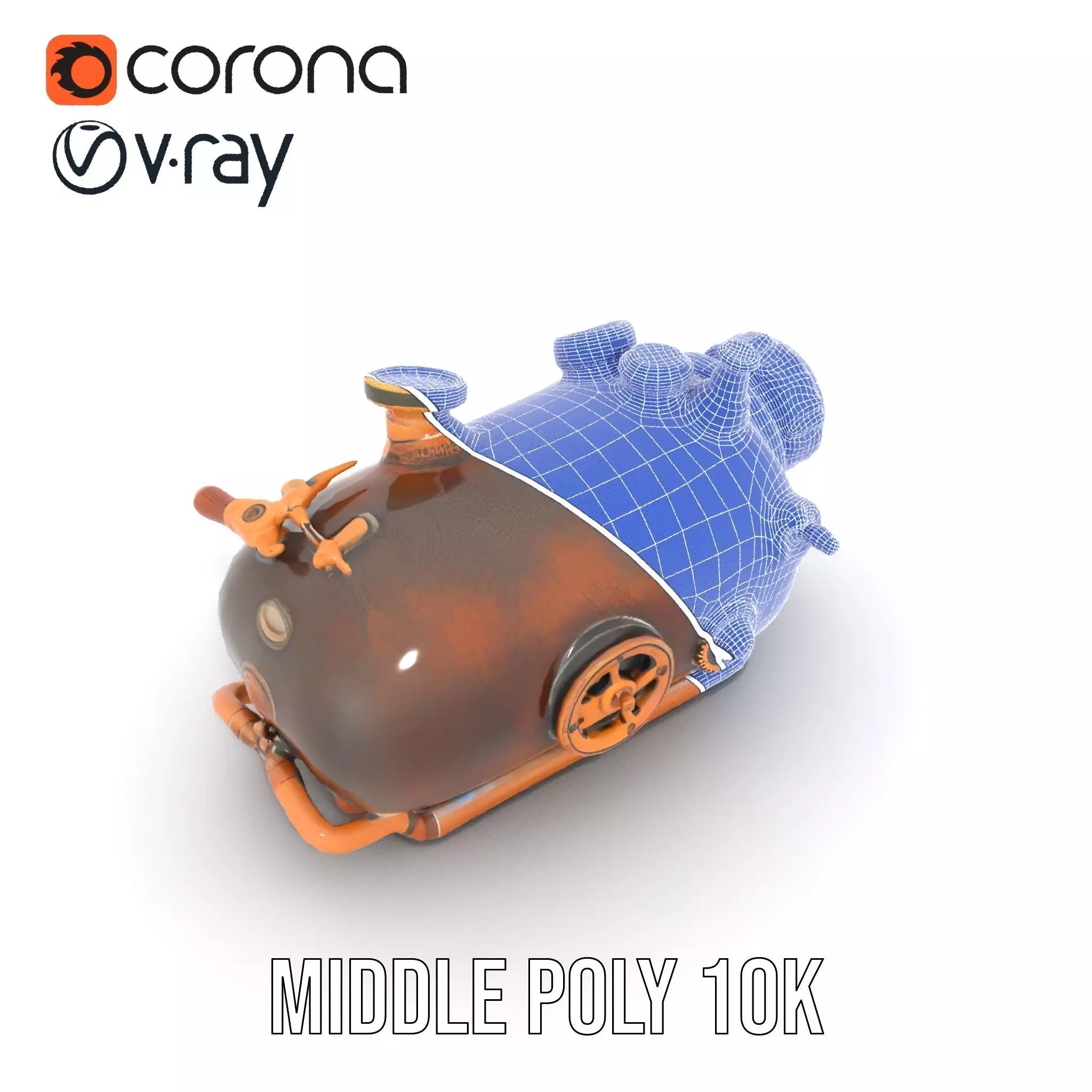 Steampunk Pressure Gauge Model Pack for Interactive Simulations Low-poly 3D model_26