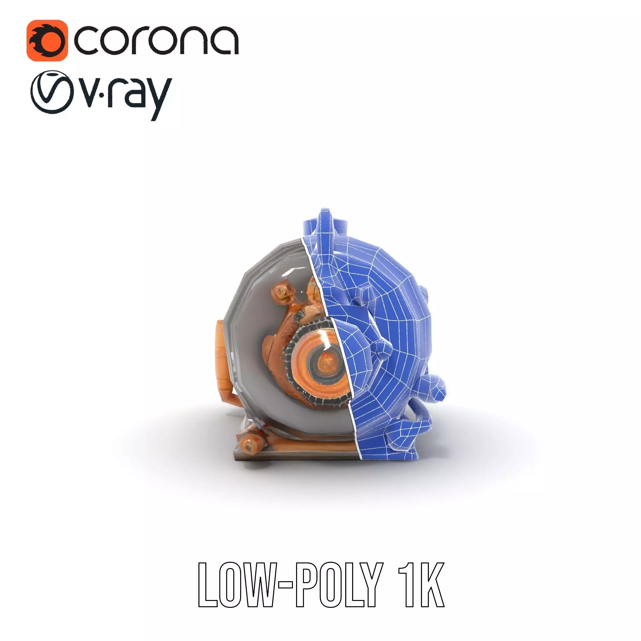 Steampunk Boiler Clock Instrument Model Pack Low-poly 3D model_23