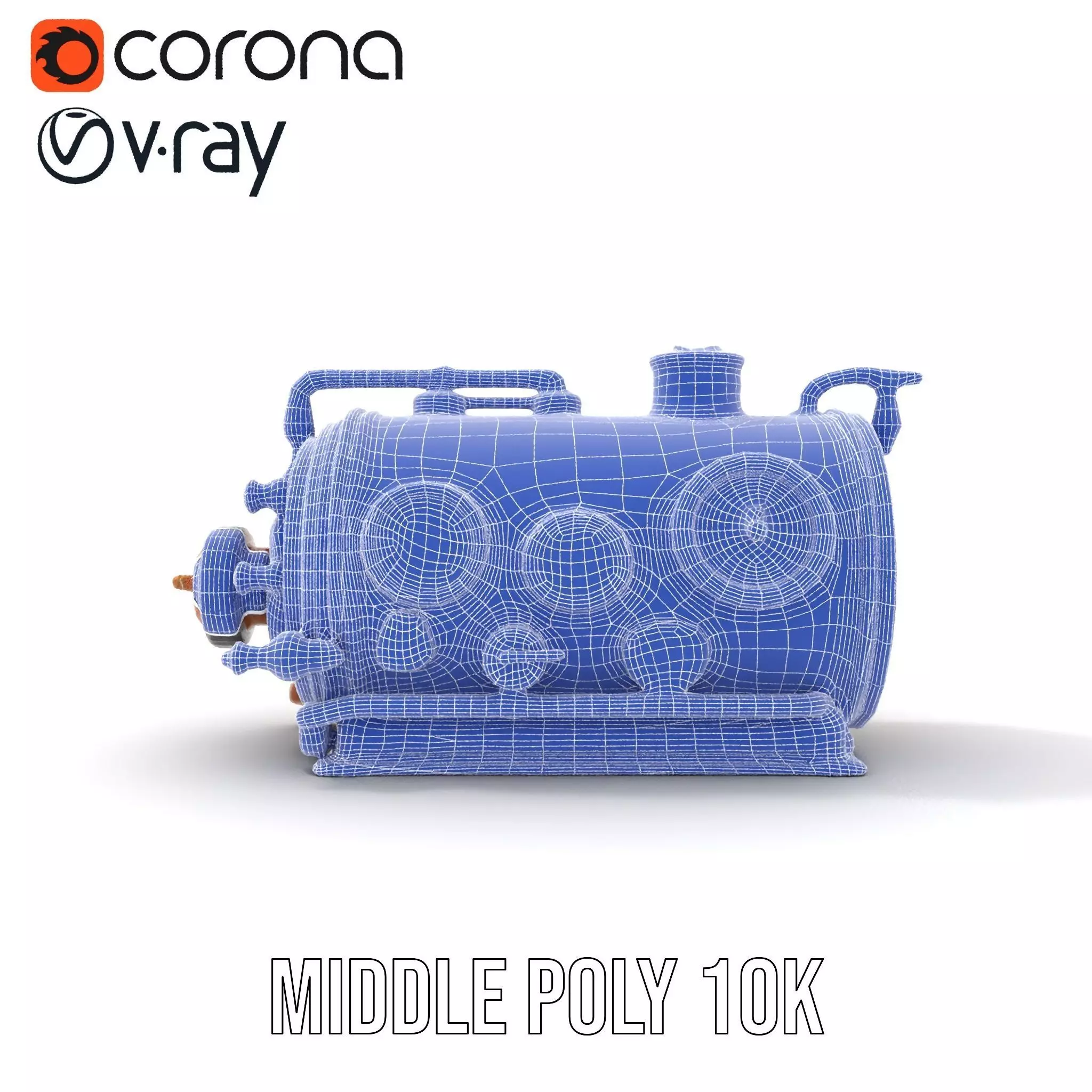 Steampunk Boiler Clock Instrument Model Pack Low-poly 3D model_30