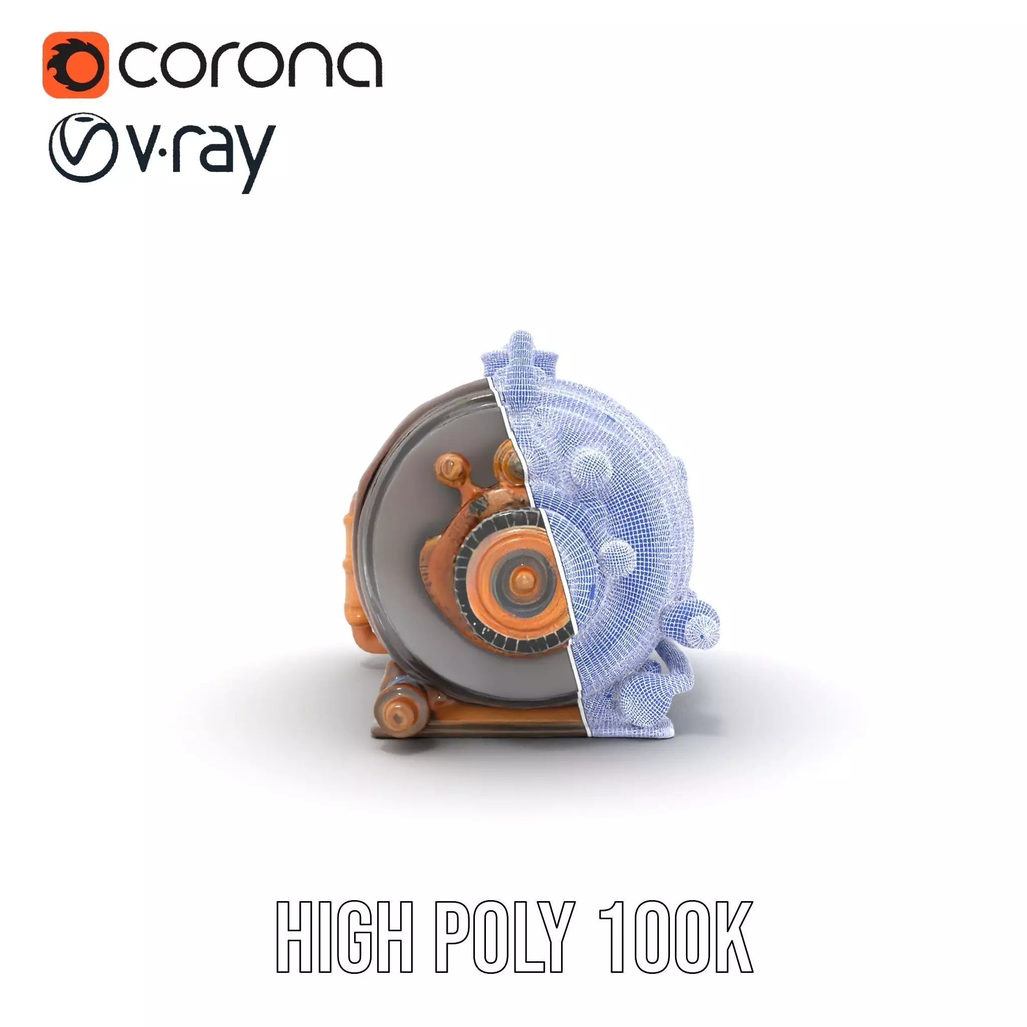 Steampunk Boiler Clock Instrument Model Pack Low-poly 3D model_34