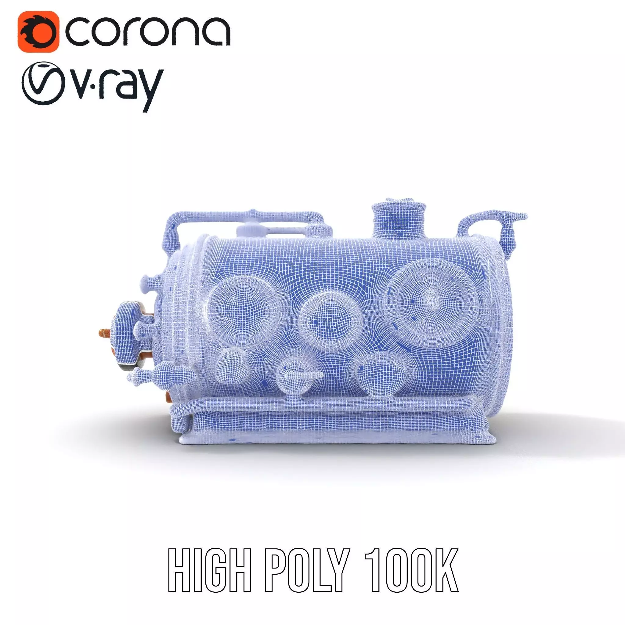 Steampunk Boiler Clock Instrument Model Pack Low-poly 3D model_33