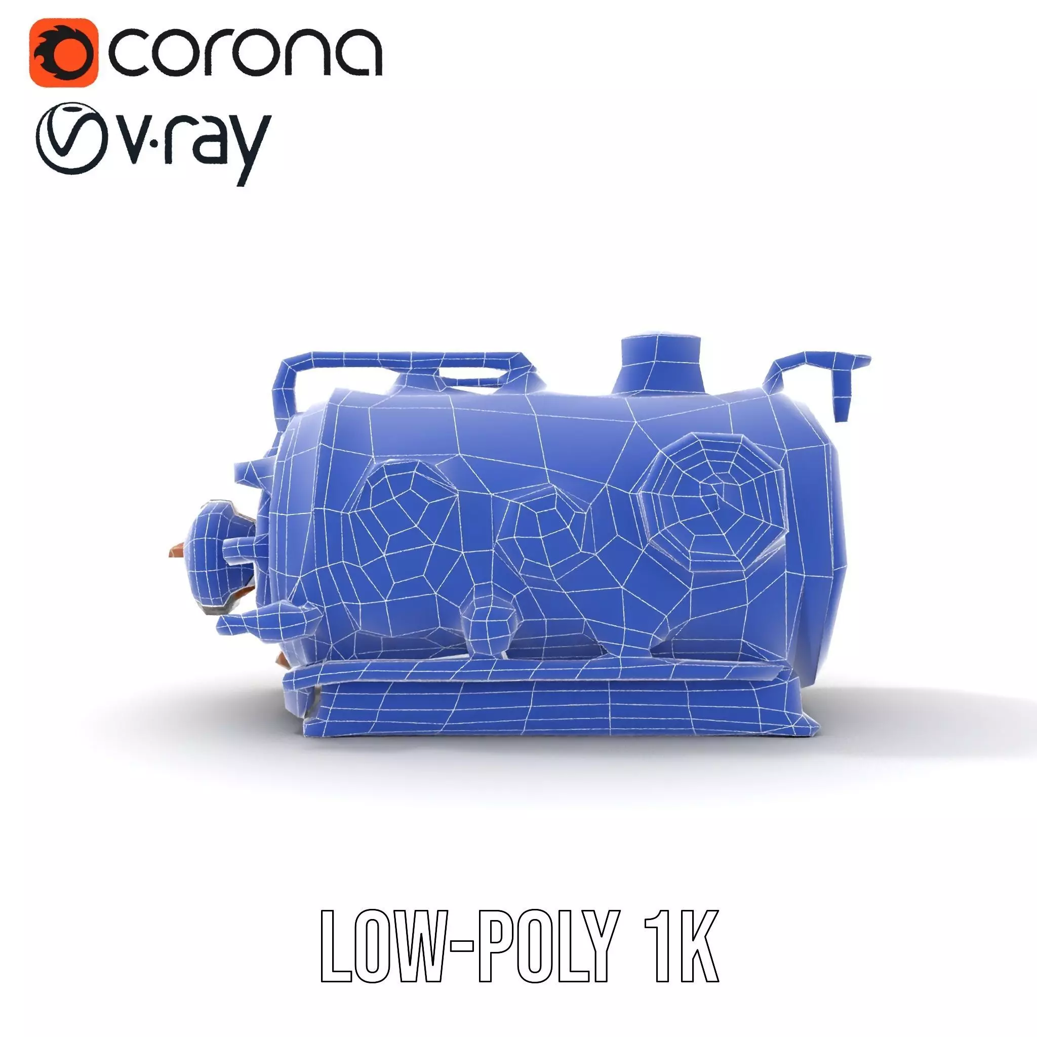 Steampunk Boiler Clock Instrument Model Pack Low-poly 3D model_12