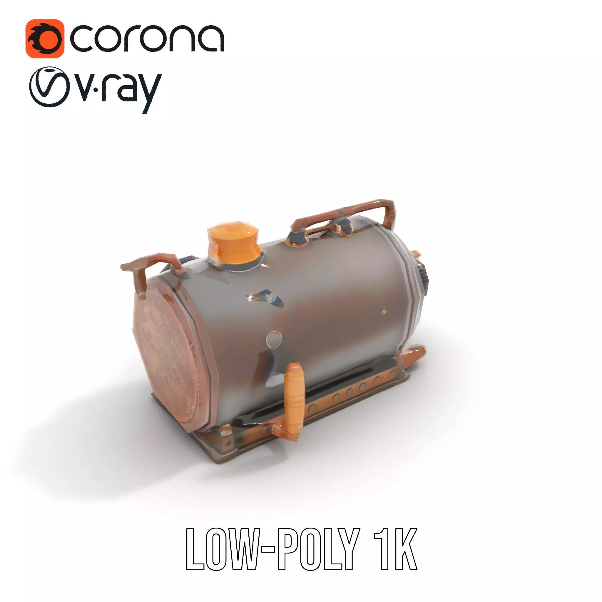 Steampunk Boiler Clock Instrument Model Pack Low-poly 3D model_14