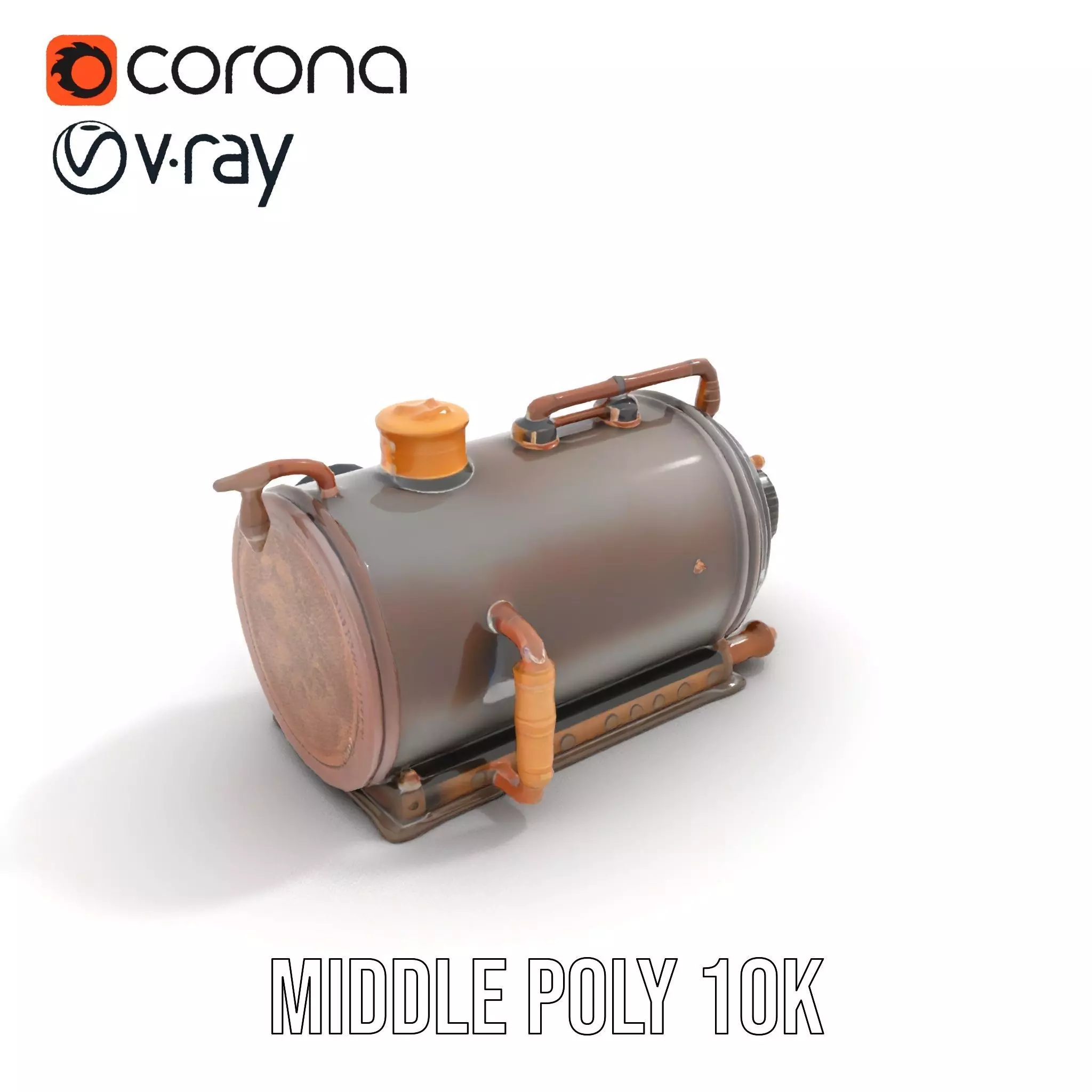 Steampunk Boiler Clock Instrument Model Pack Low-poly 3D model_11