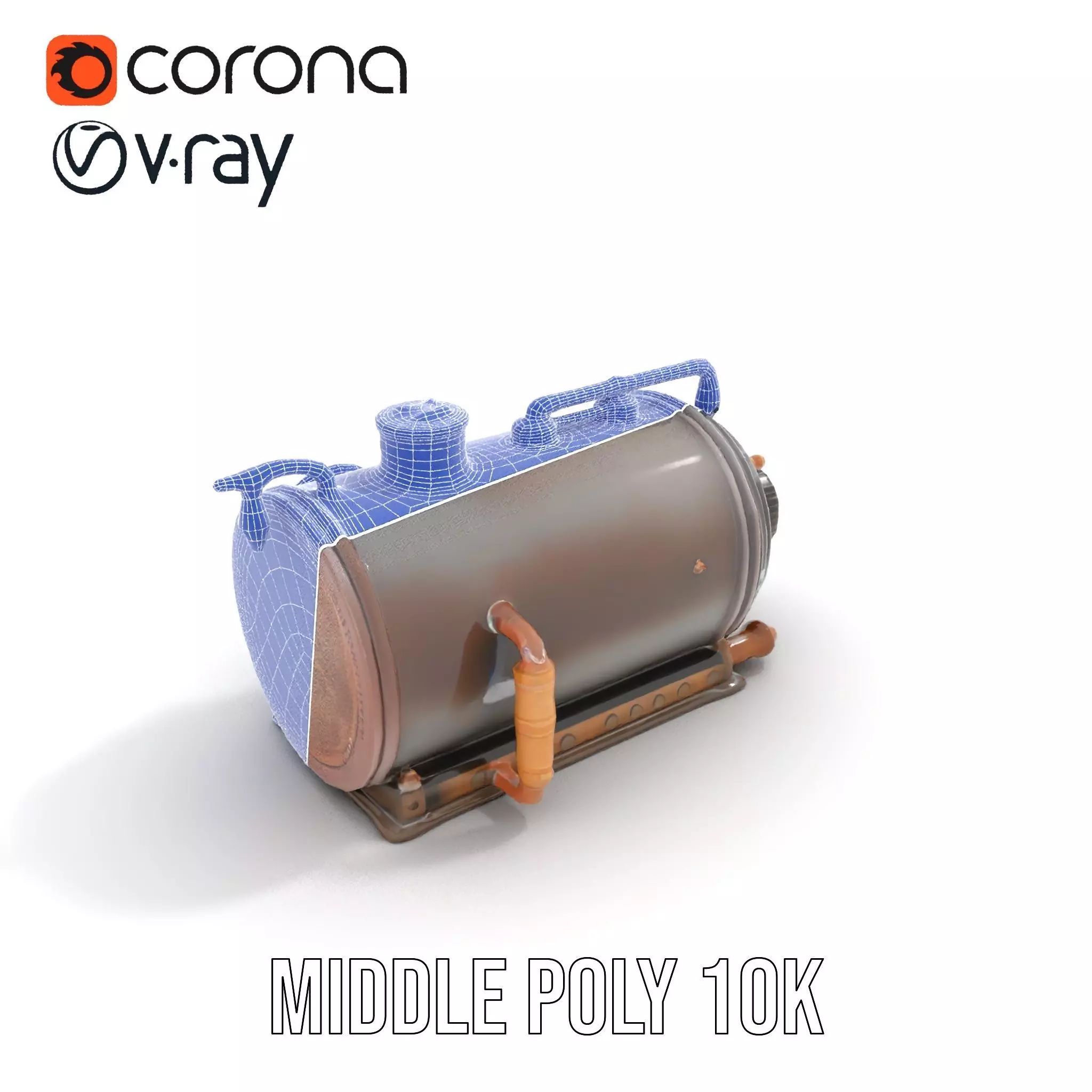 Steampunk Boiler Clock Instrument Model Pack Low-poly 3D model_16