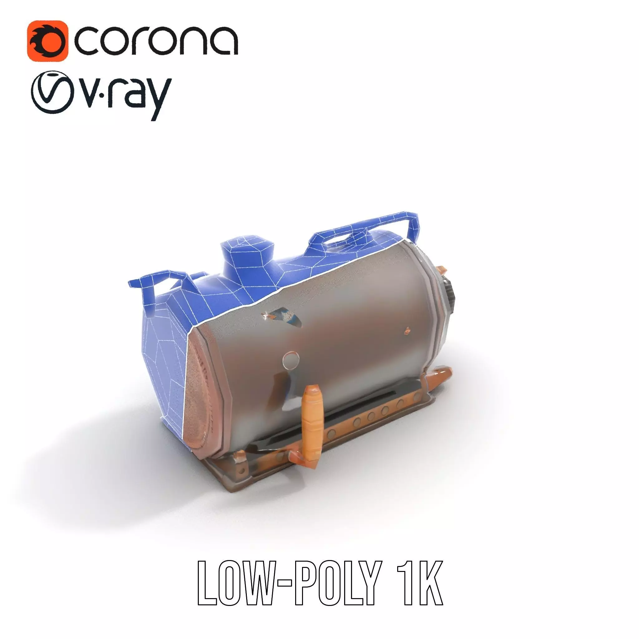 Steampunk Boiler Clock Instrument Model Pack Low-poly 3D model_17