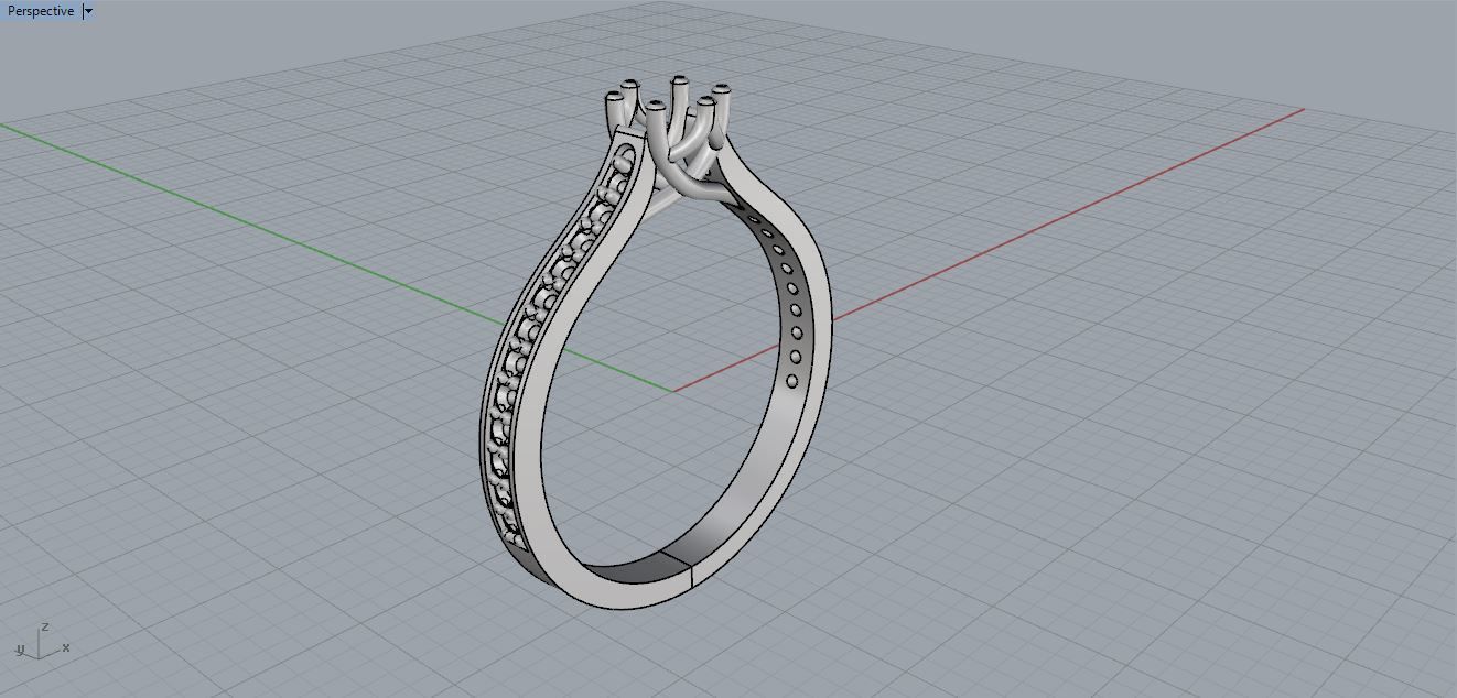 Engagement Crossover Setting Ring1 3D print model_3