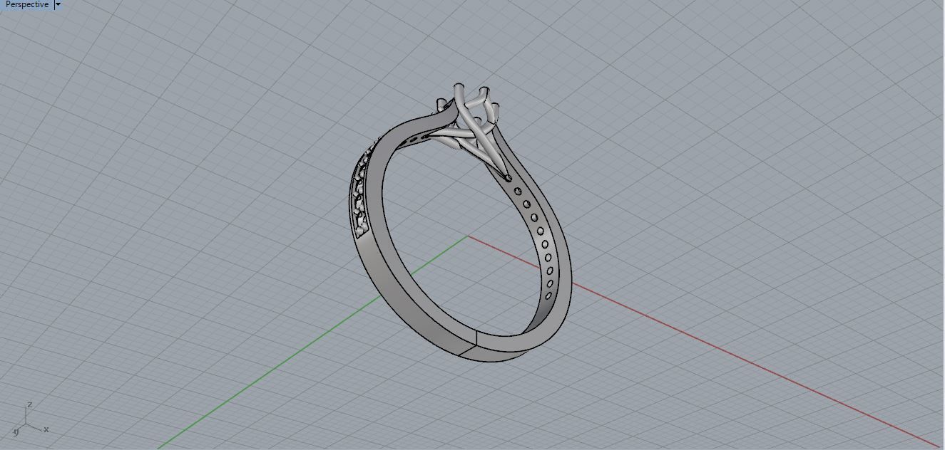 Engagement Crossover Setting Ring1 3D print model_4