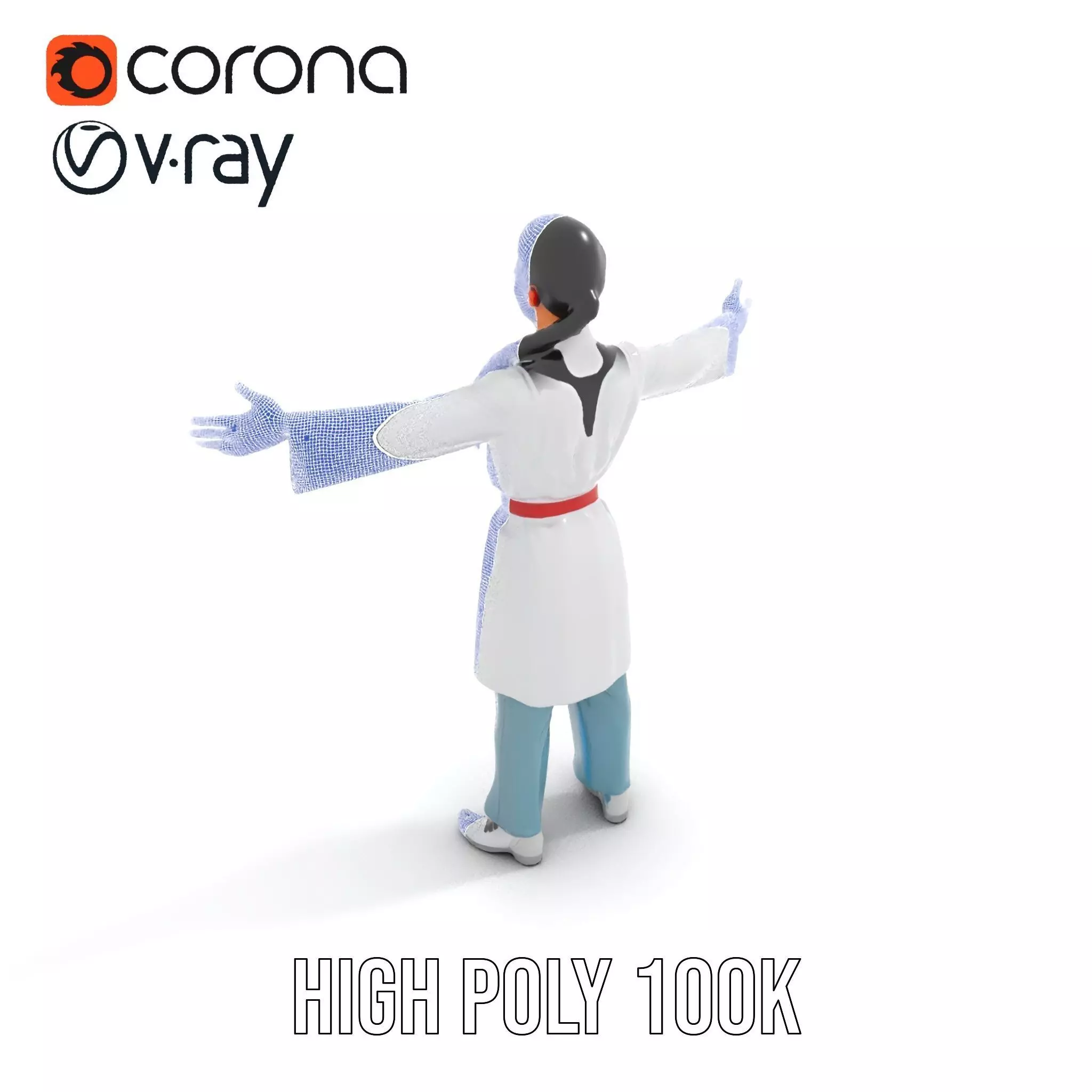 Medical Professional Character Model Pack with Stethoscope Low-poly 3D model_17