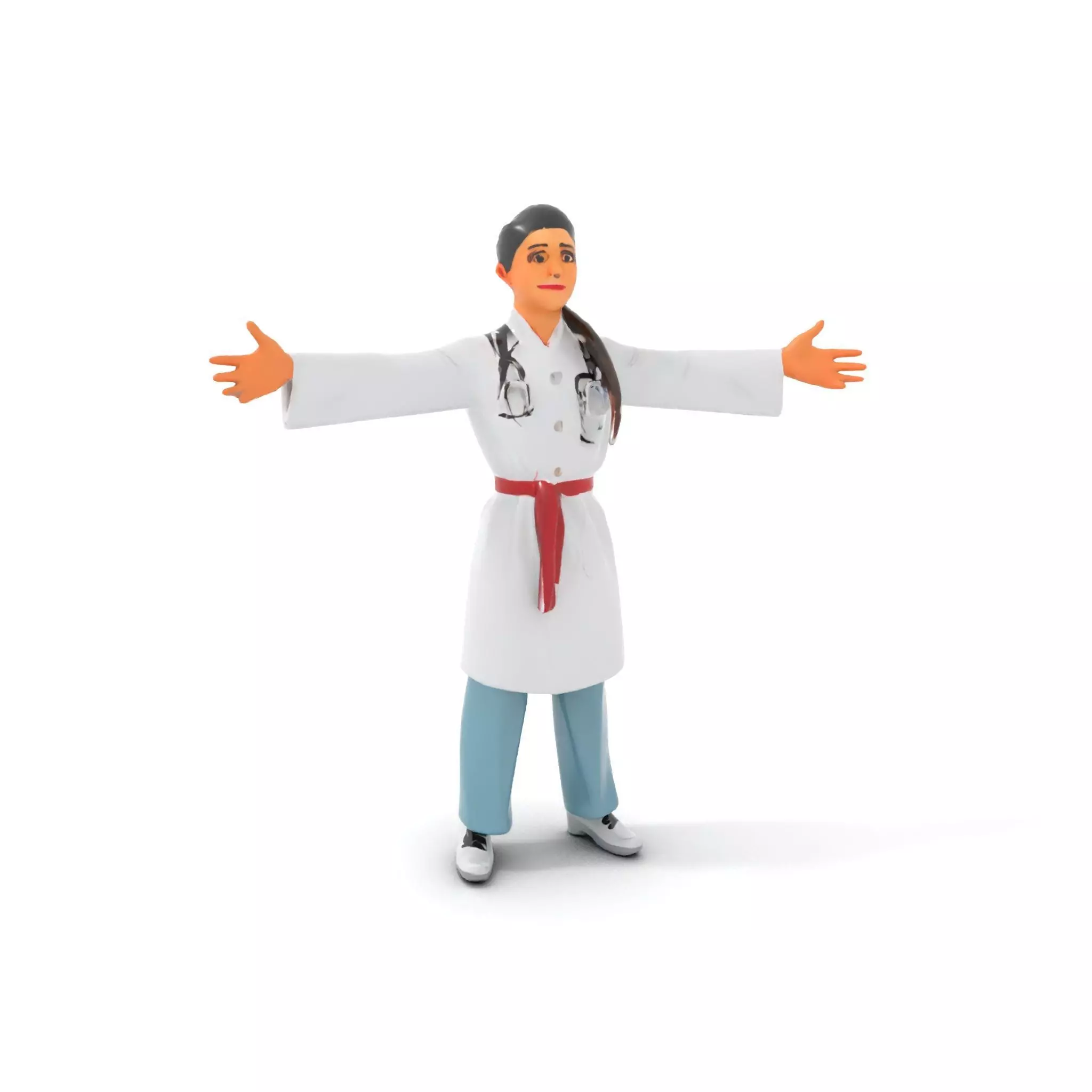 Medical Professional Character Model Pack with Stethoscope Low-poly 3D model_9