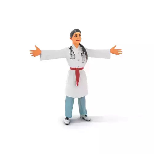 Medical Professional Character Model Pack with Stethoscope Low-poly 3D model