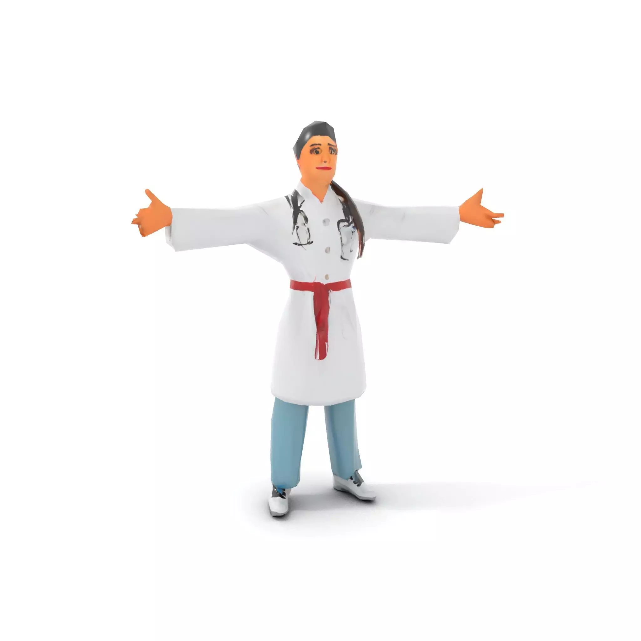 Medical Professional Character Model Pack with Stethoscope Low-poly 3D model_10
