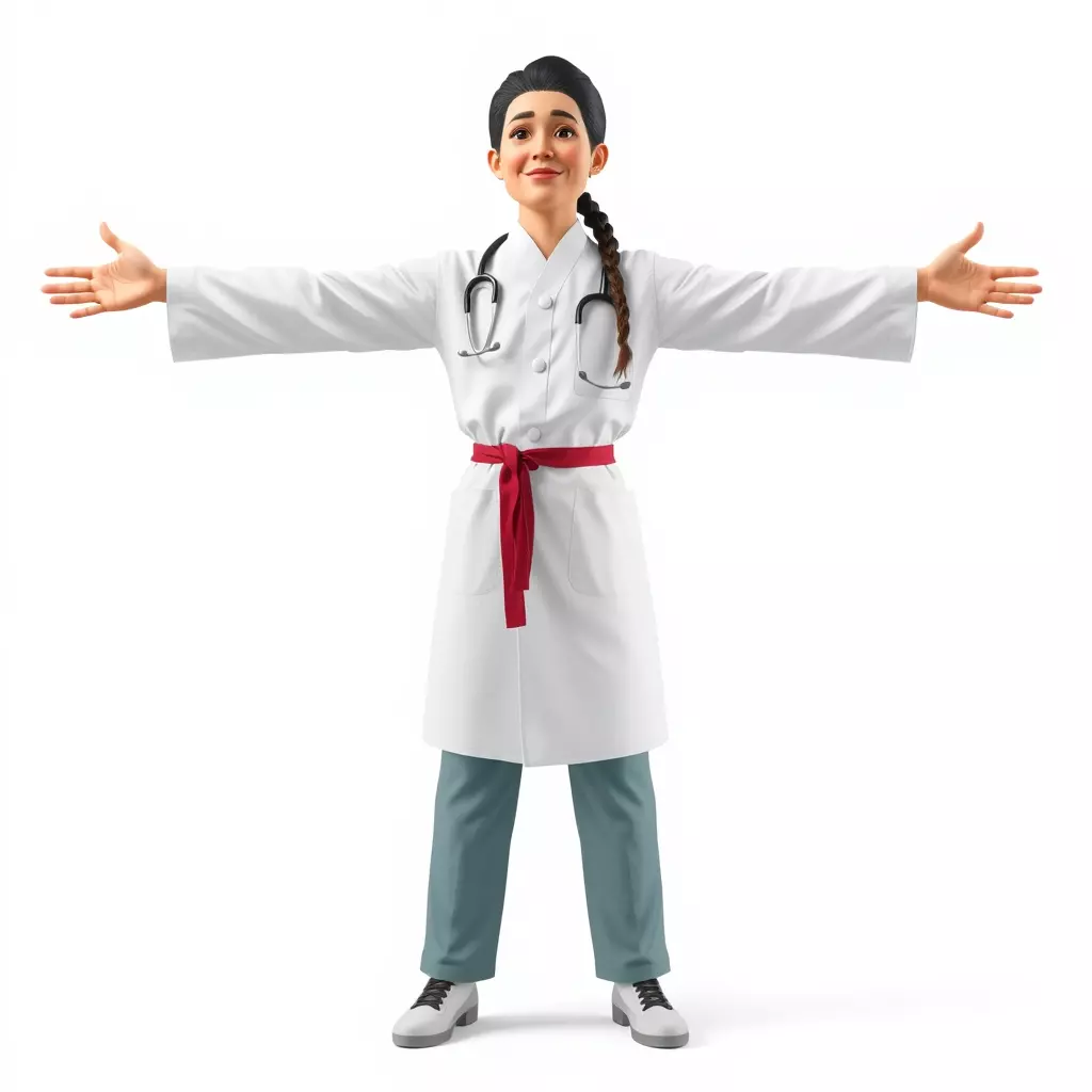 Medical Professional Character Model Pack with Stethoscope Low-poly 3D model_2