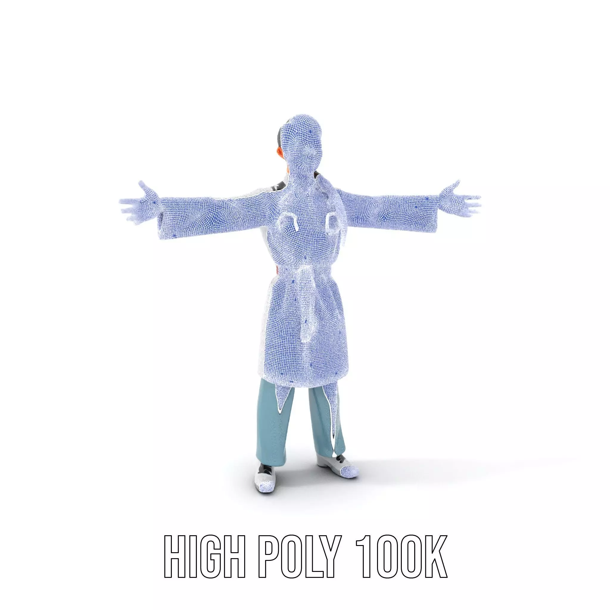 Medical Professional Character Model Pack with Stethoscope Low-poly 3D model_4