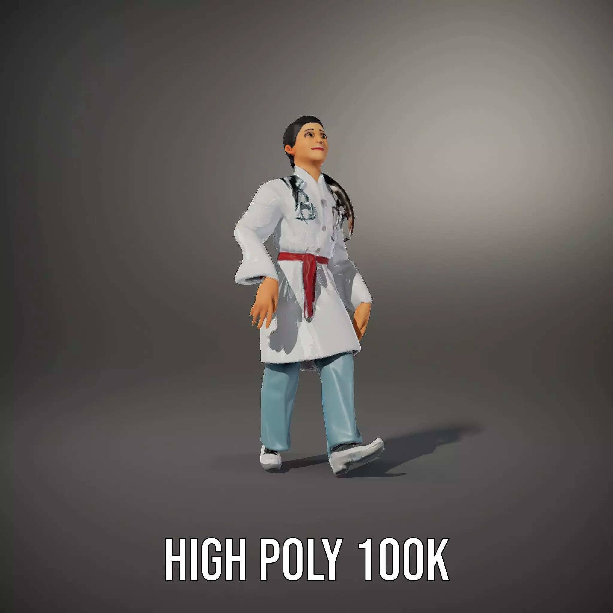 Medical Professional Character Model Pack with Stethoscope Low-poly 3D model_22