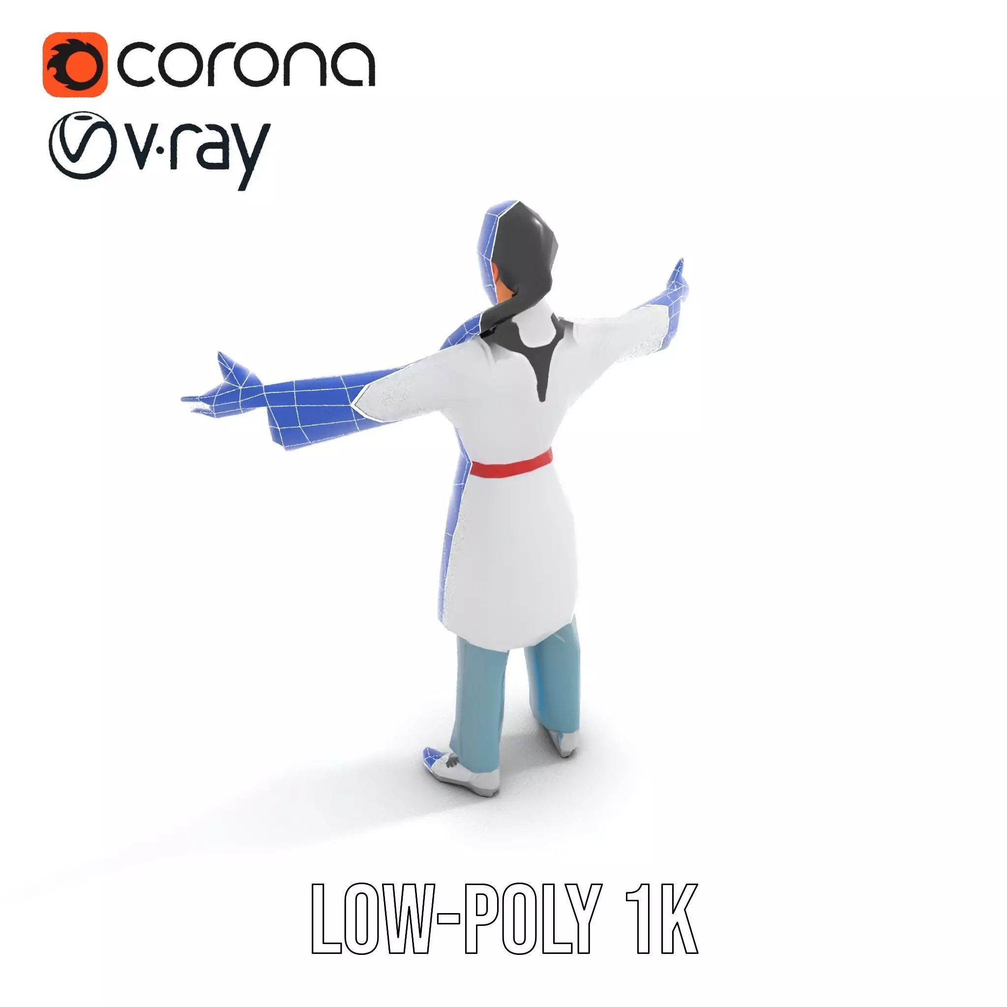 Medical Professional Character Model Pack with Stethoscope Low-poly 3D model_30