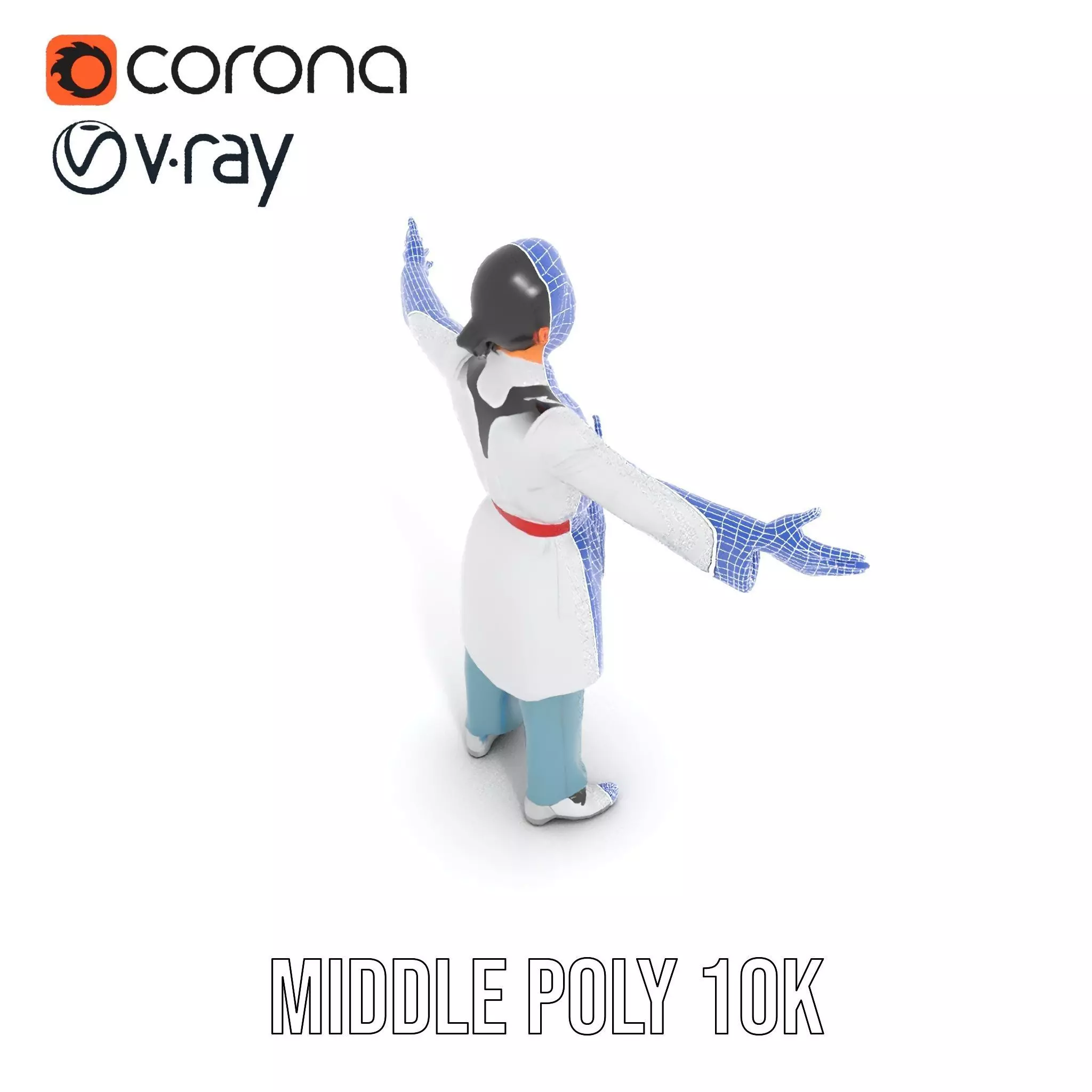 Medical Professional Character Model Pack with Stethoscope Low-poly 3D model_20