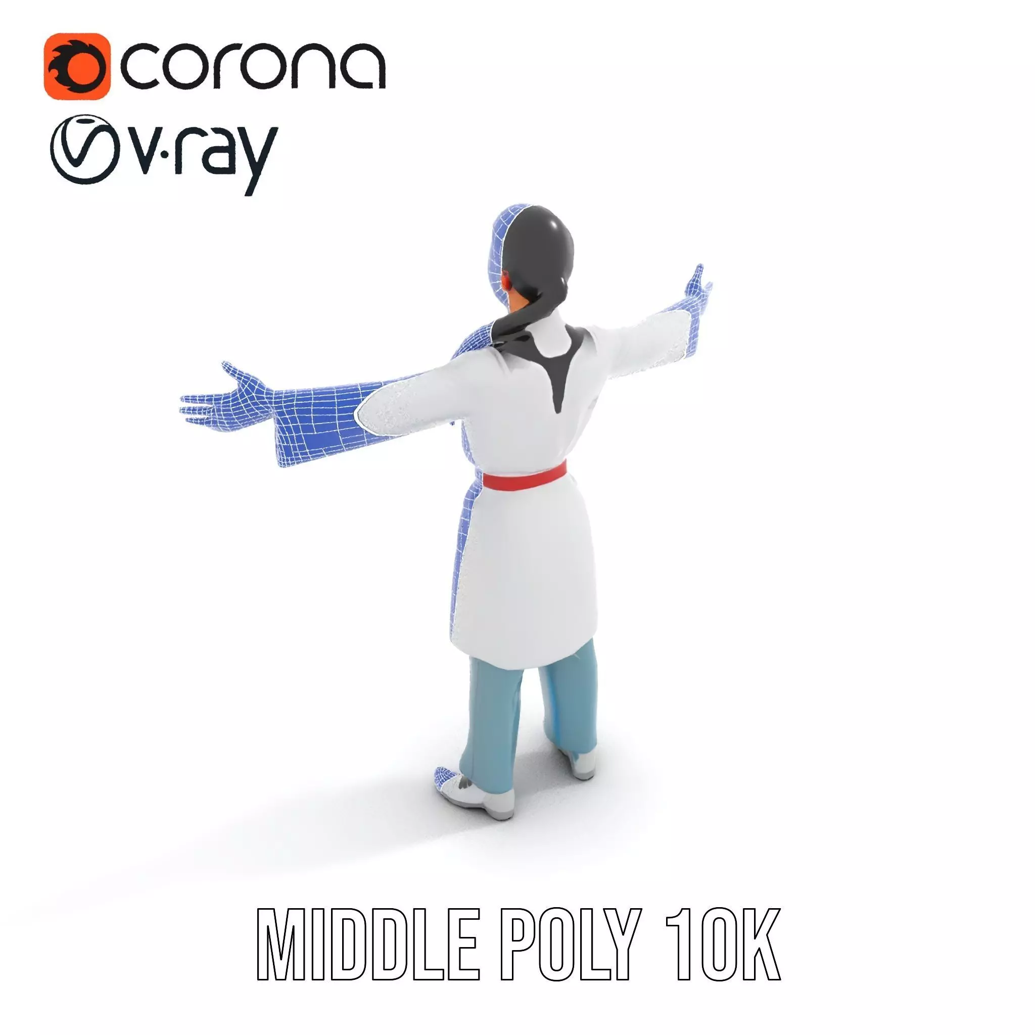 Medical Professional Character Model Pack with Stethoscope Low-poly 3D model_5