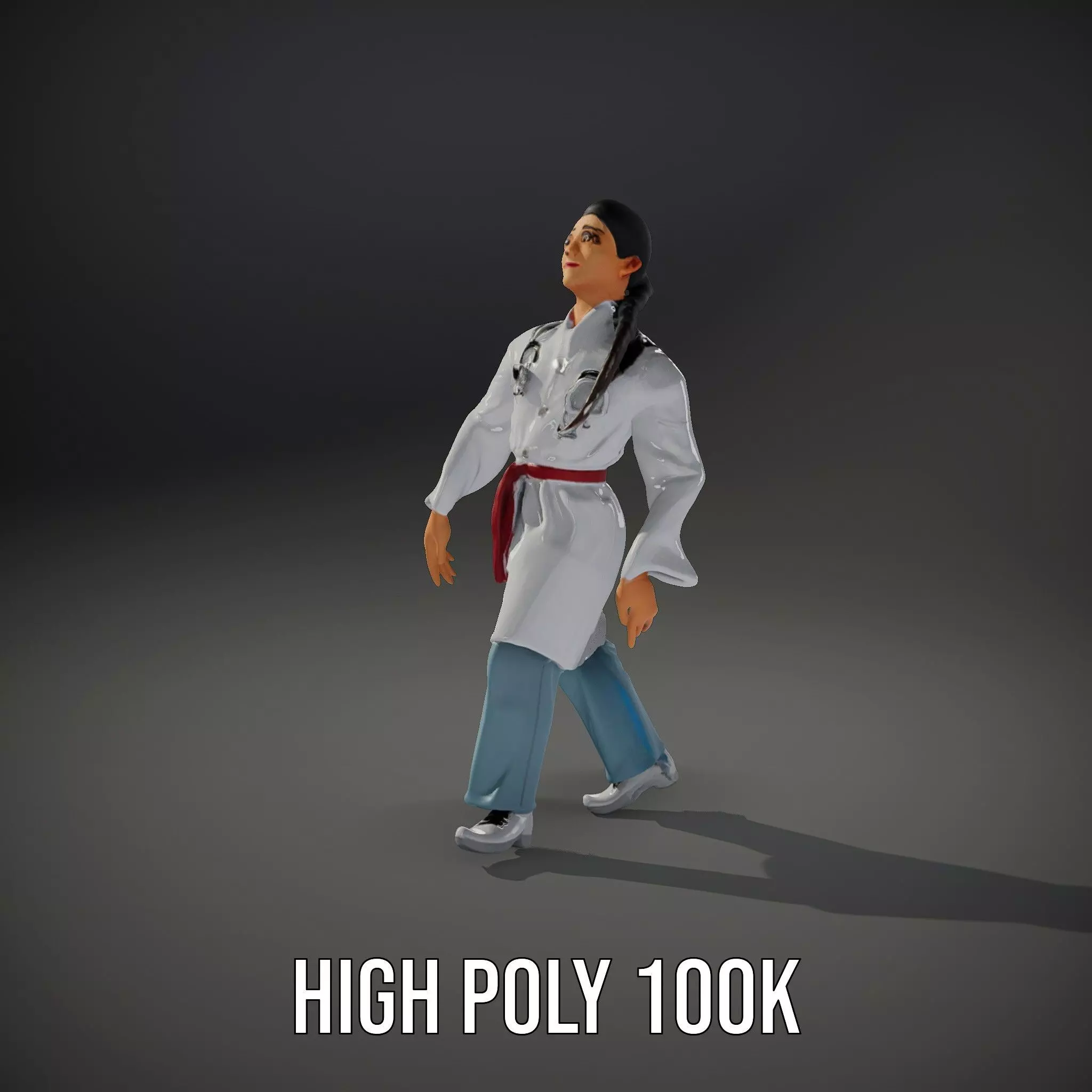 Medical Professional Character Model Pack with Stethoscope Low-poly 3D model_31