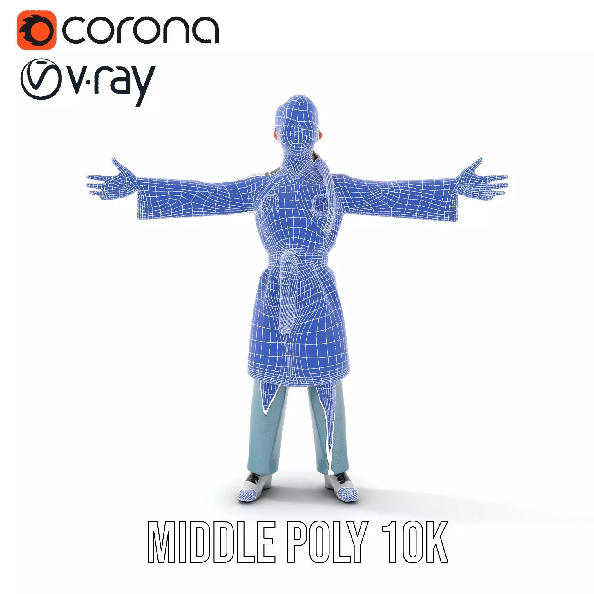 Medical Professional Character Model Pack with Stethoscope Low-poly 3D model_26