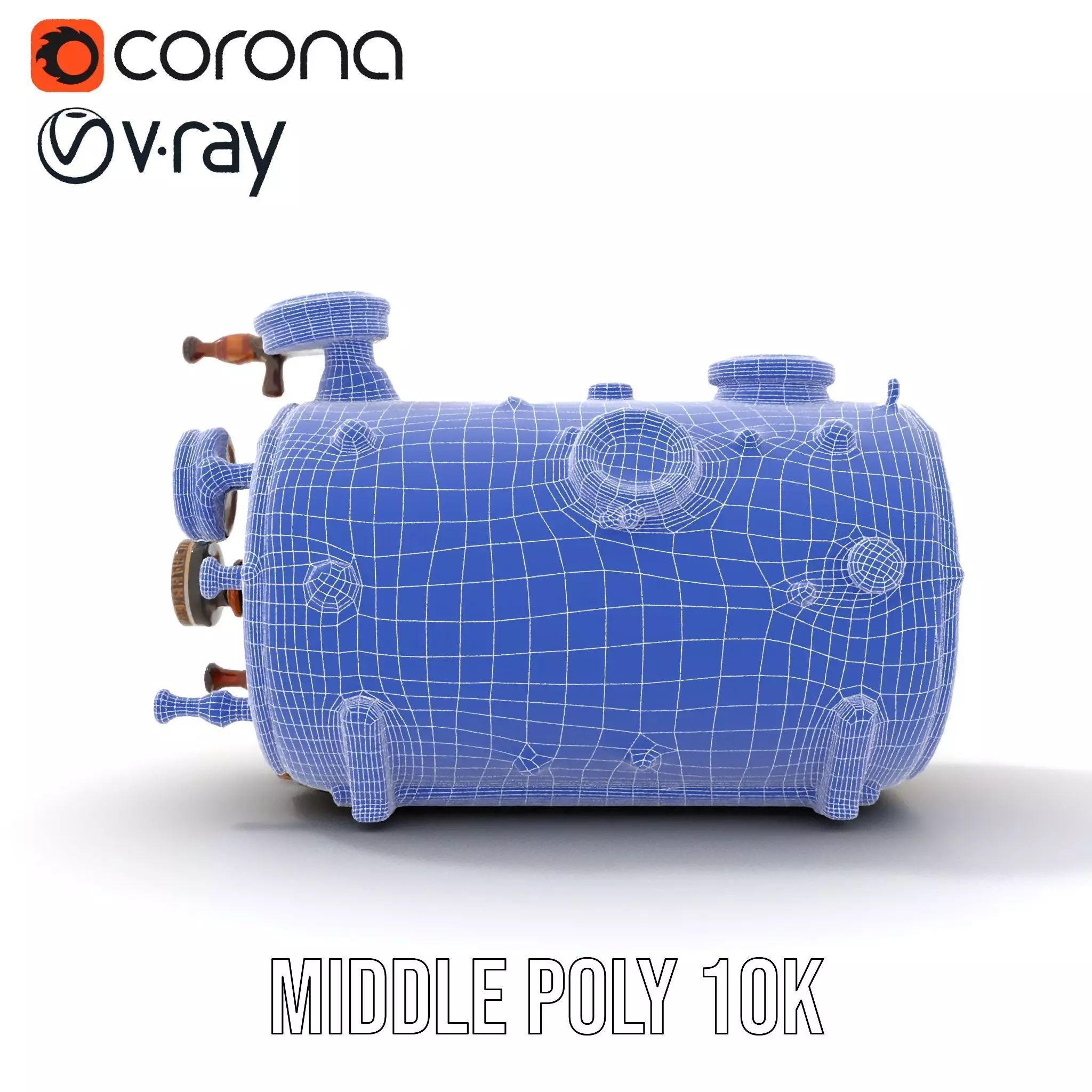 Steampunk Boiler Model Pack with Detailed Gauges Low-poly 3D model_30