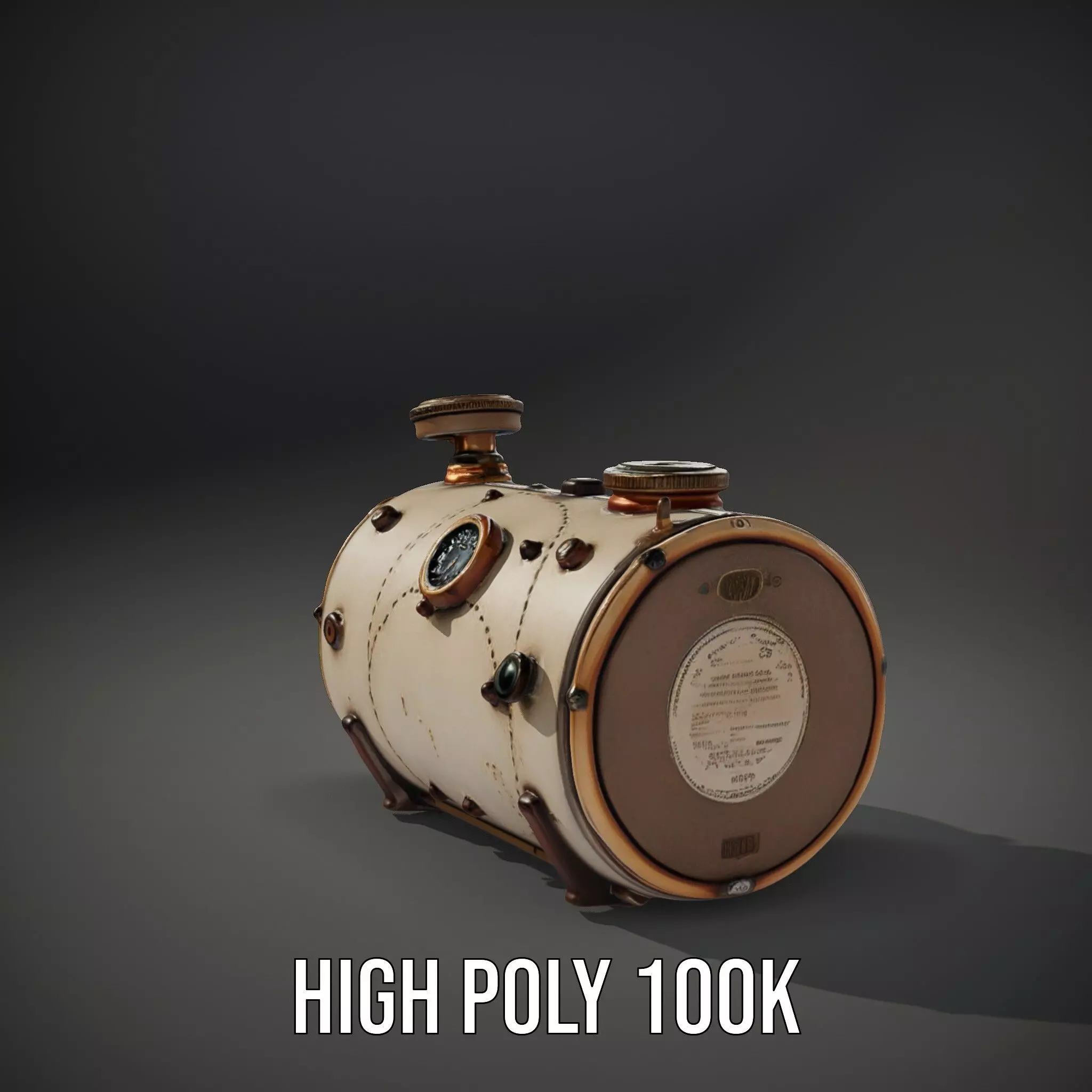 Steampunk Boiler Model Pack with Detailed Gauges Low-poly 3D model_10