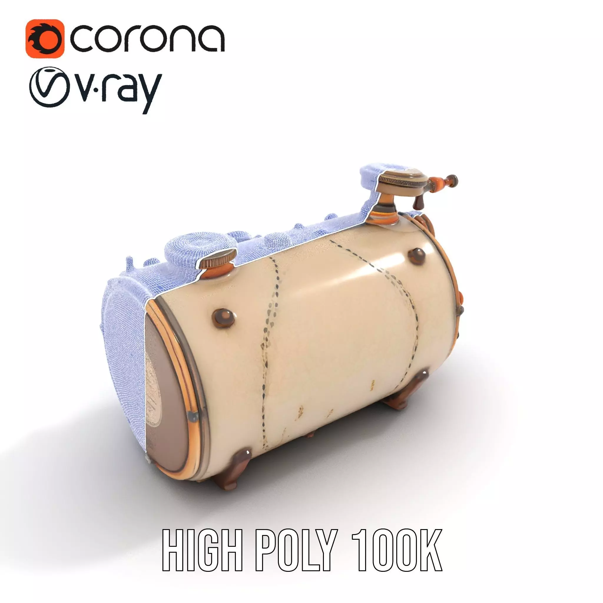 Steampunk Boiler Model Pack with Detailed Gauges Low-poly 3D model_26