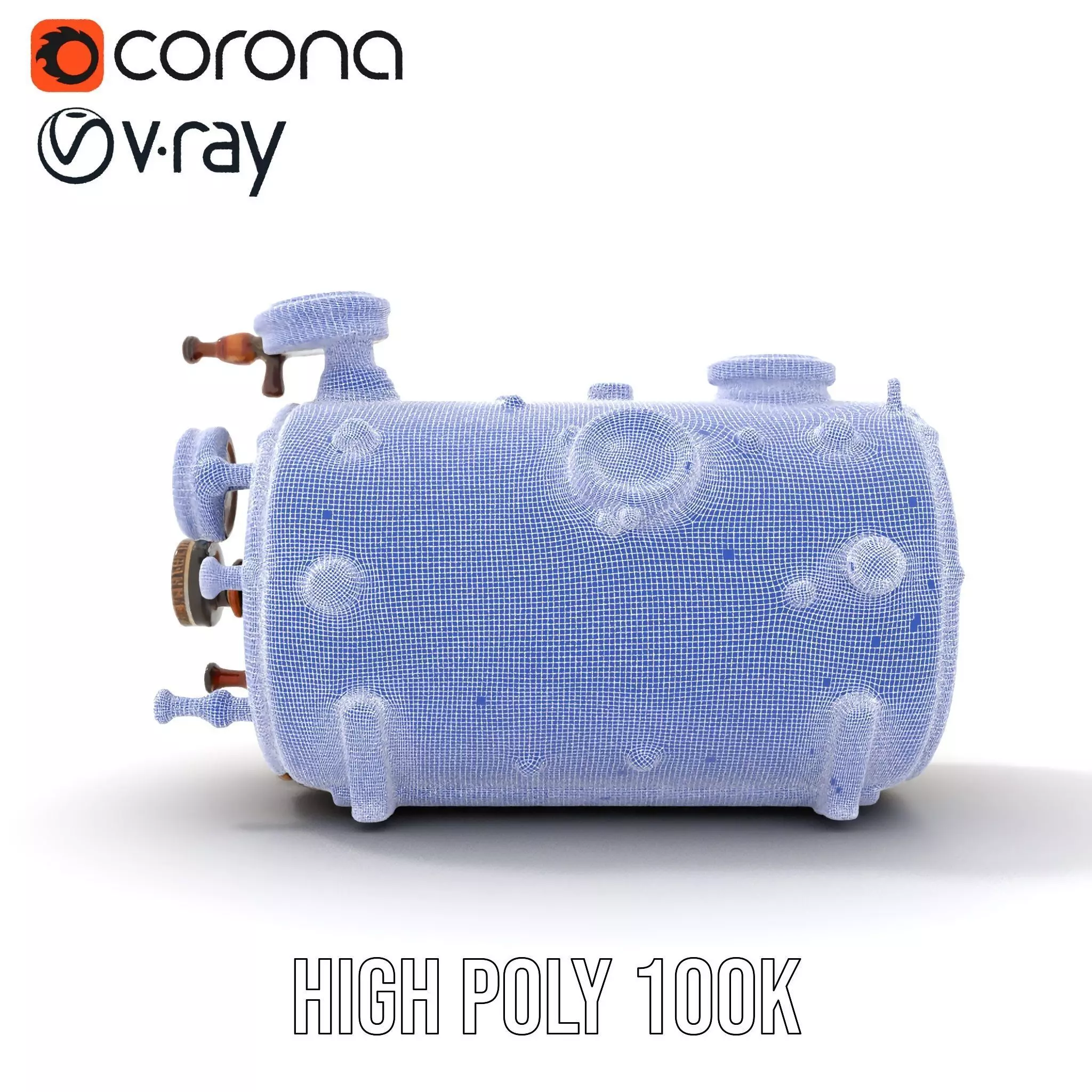 Steampunk Boiler Model Pack with Detailed Gauges Low-poly 3D model_29