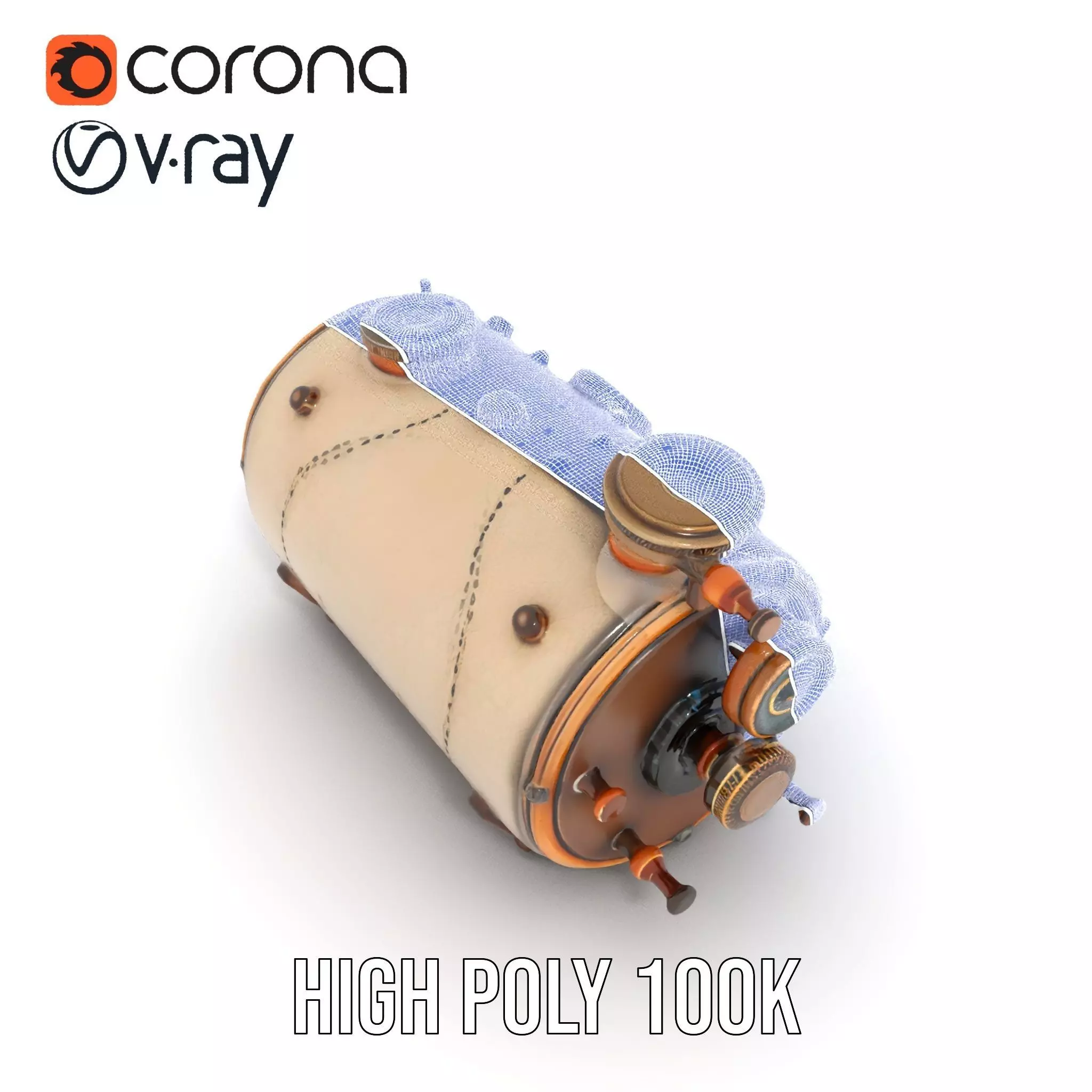 Steampunk Boiler Model Pack with Detailed Gauges Low-poly 3D model_32