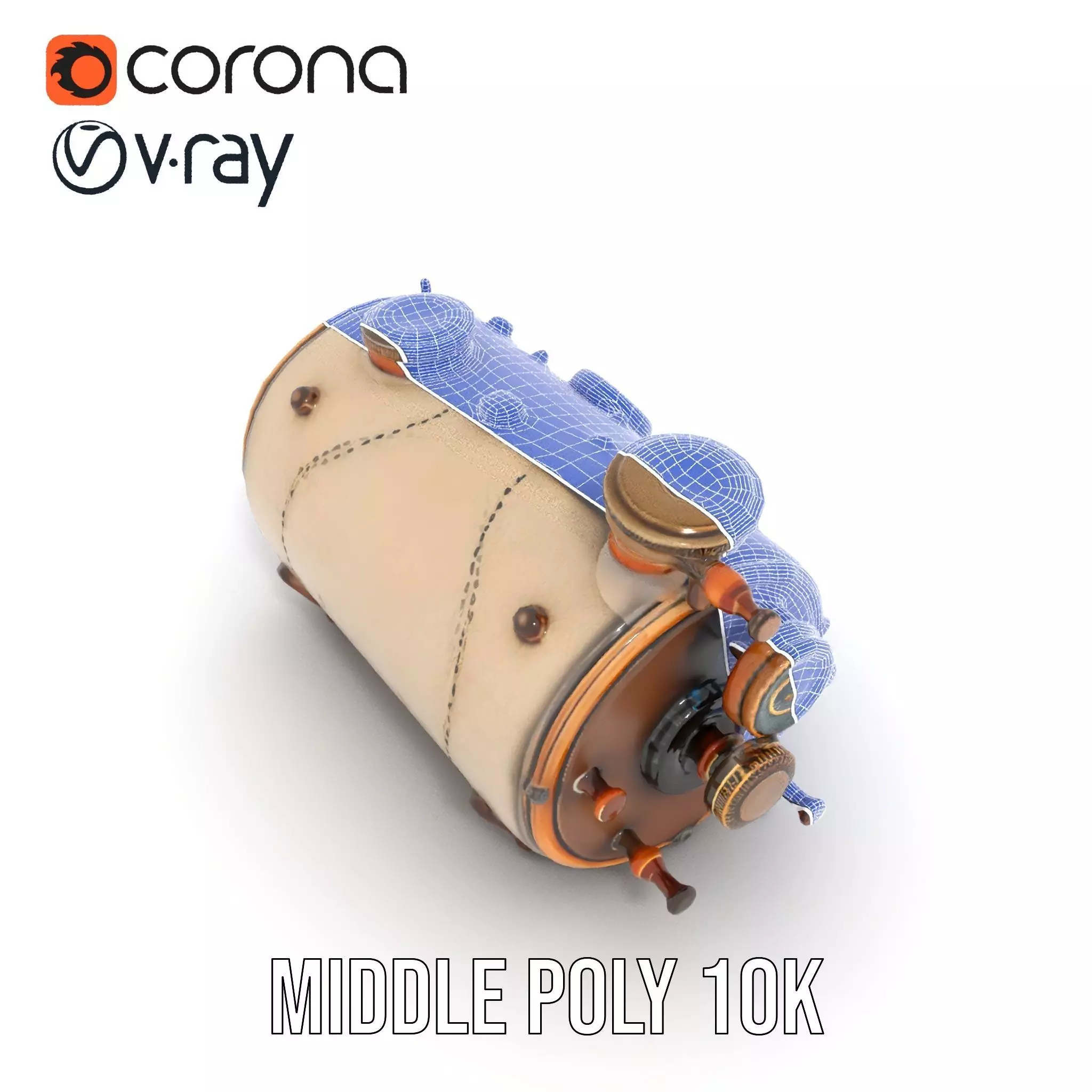 Steampunk Boiler Model Pack with Detailed Gauges Low-poly 3D model_18