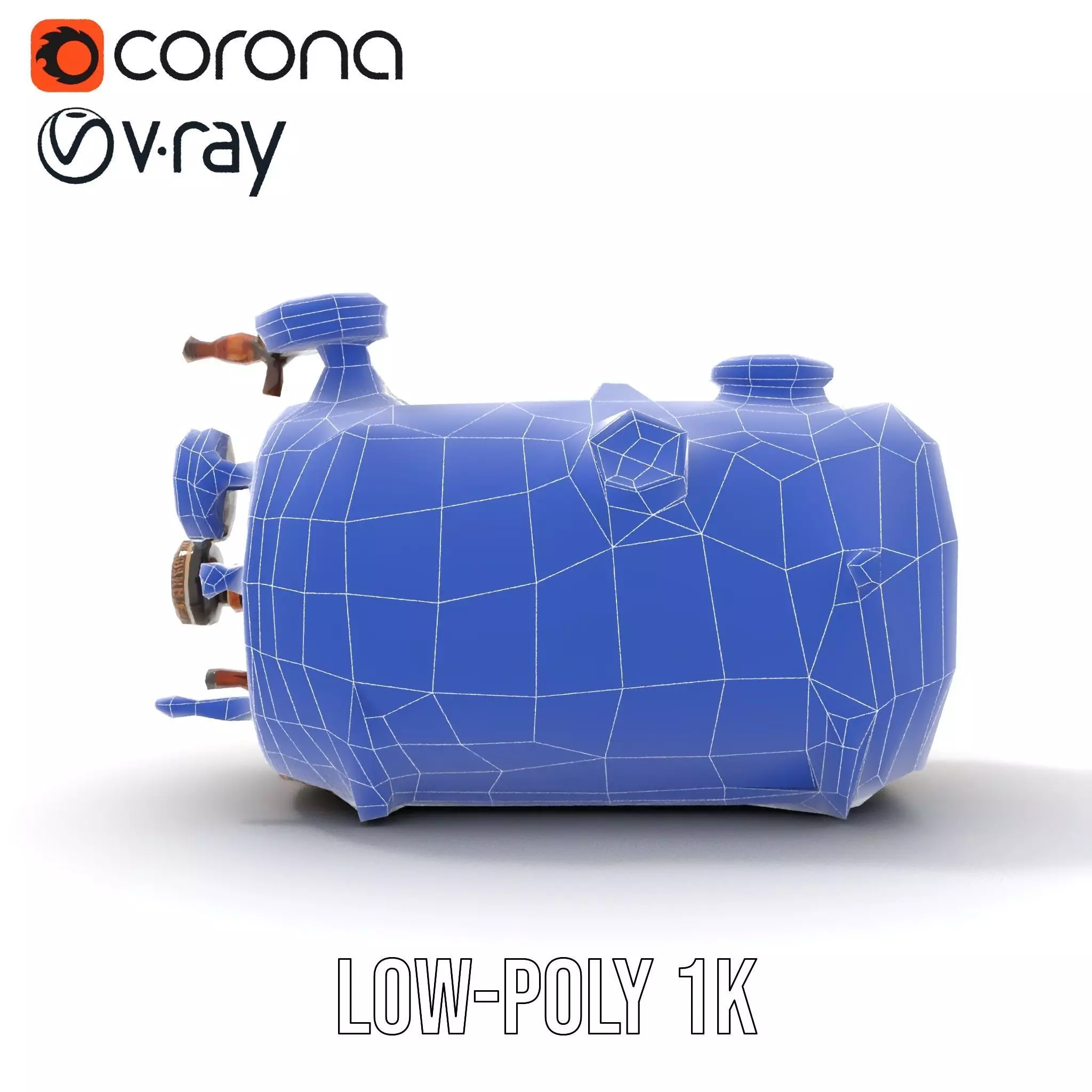 Steampunk Boiler Model Pack with Detailed Gauges Low-poly 3D model_28