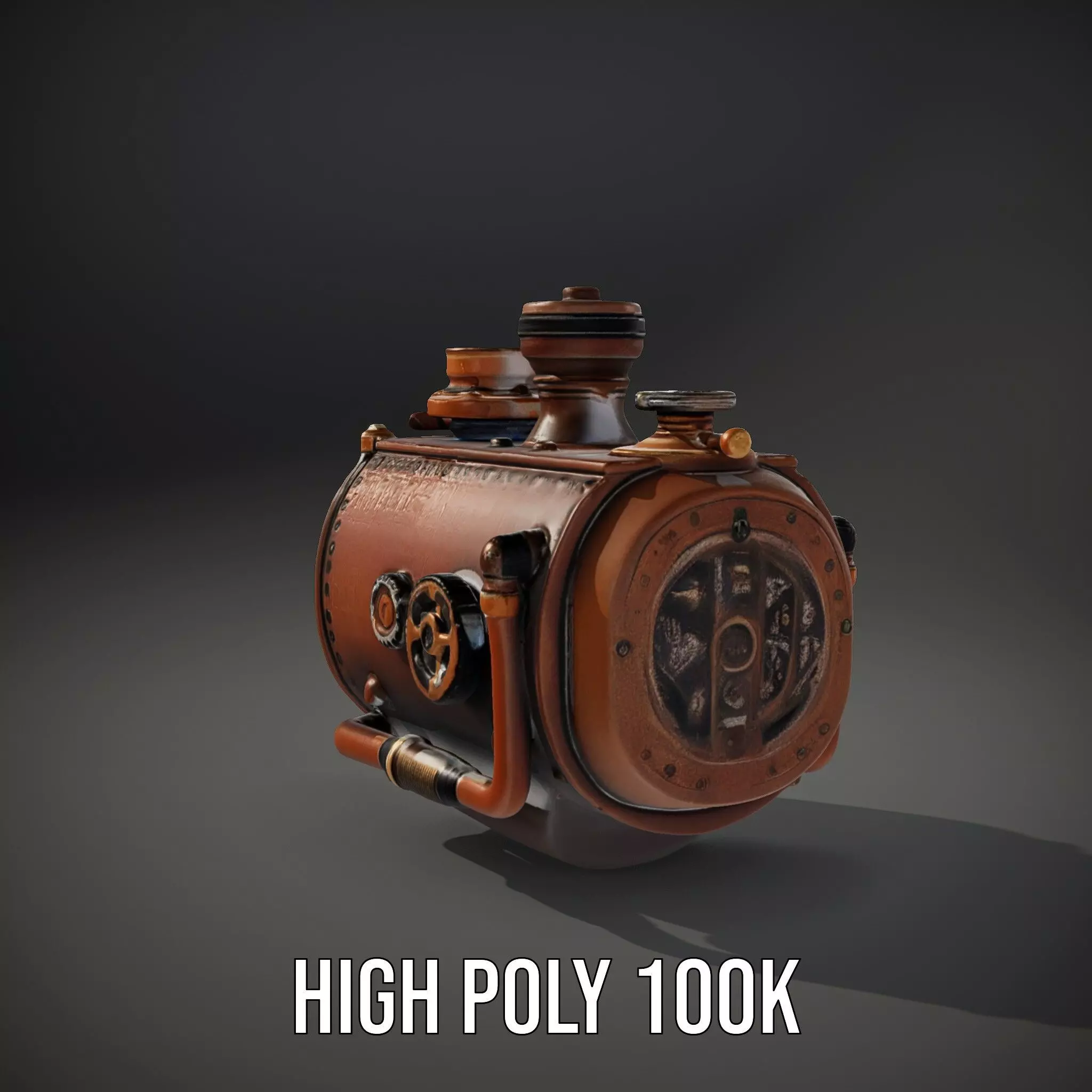 Steampunk Boiler Model Pack Low-poly 3D model_8