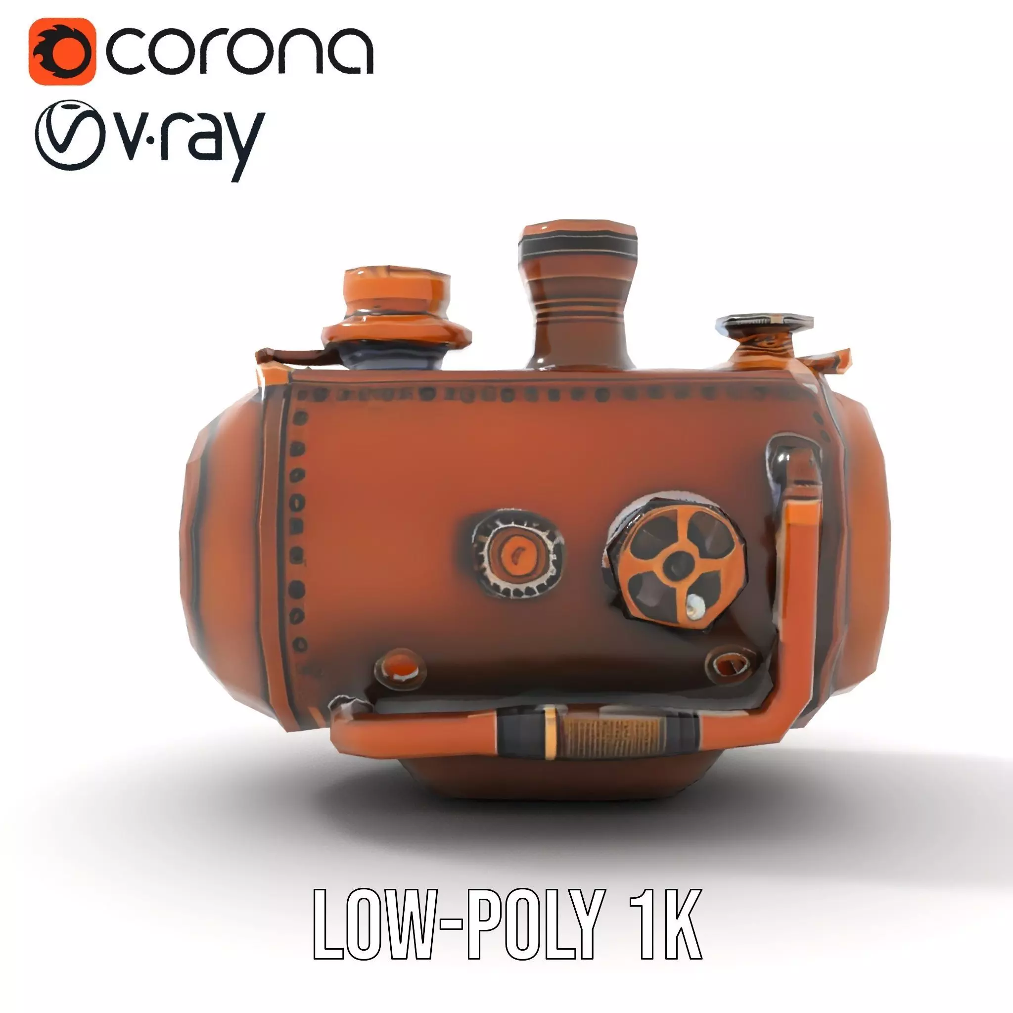 Steampunk Boiler Model Pack Low-poly 3D model_22