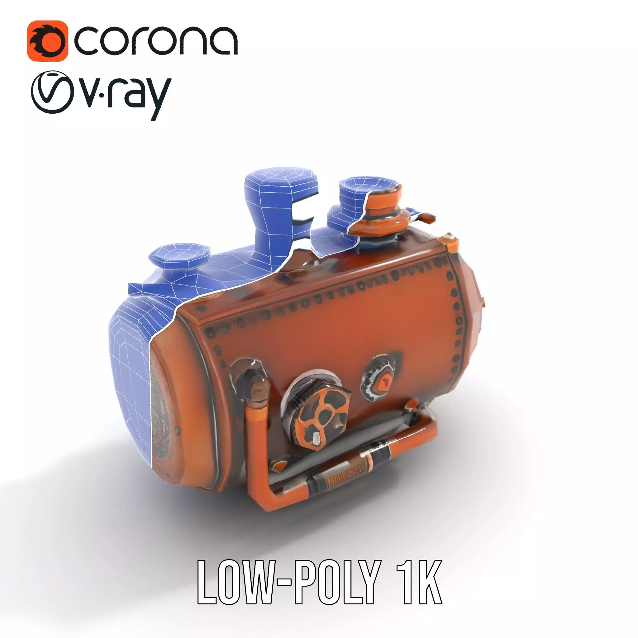 Steampunk Boiler Model Pack Low-poly 3D model_14