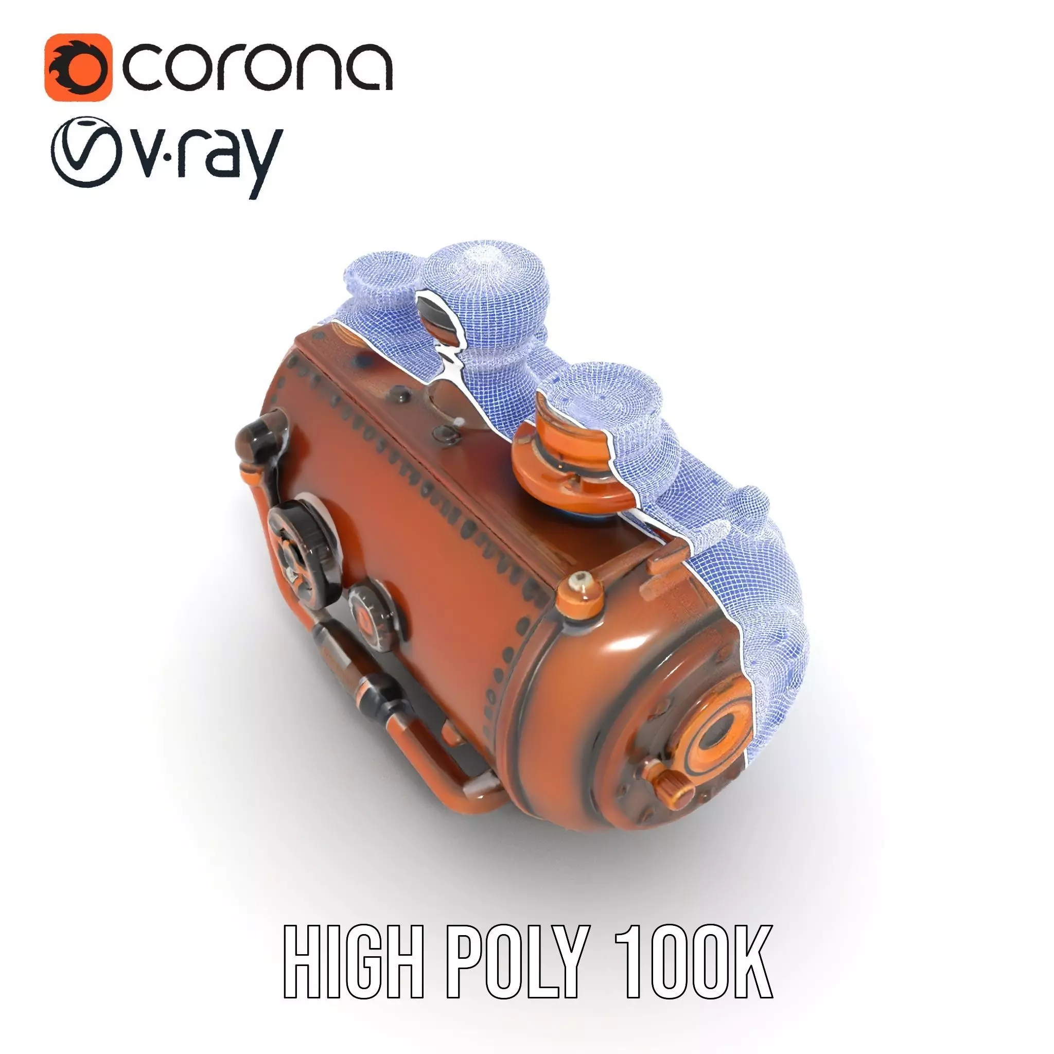 Steampunk Boiler Model Pack Low-poly 3D model_33