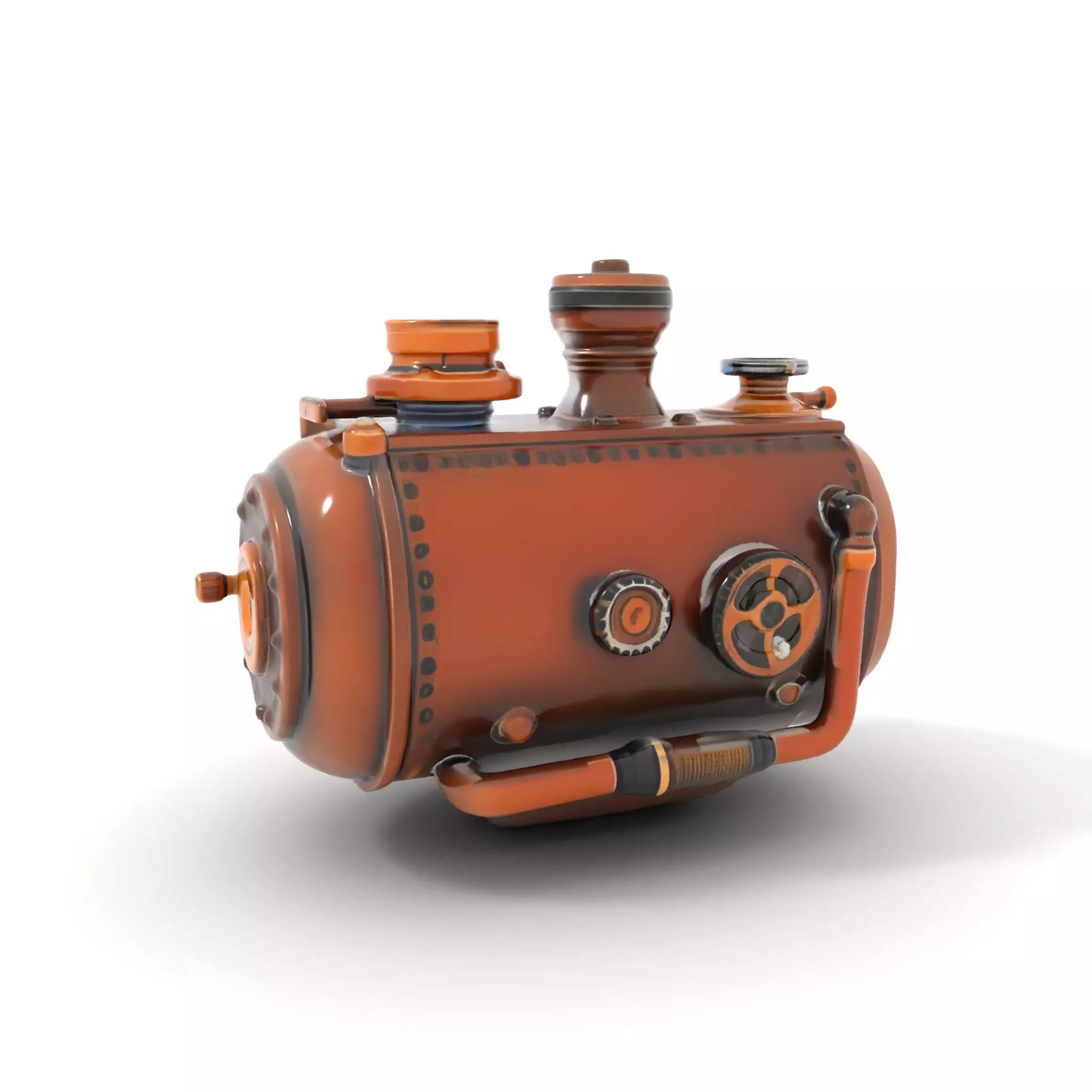 Steampunk Boiler Model Pack Low-poly 3D model_0