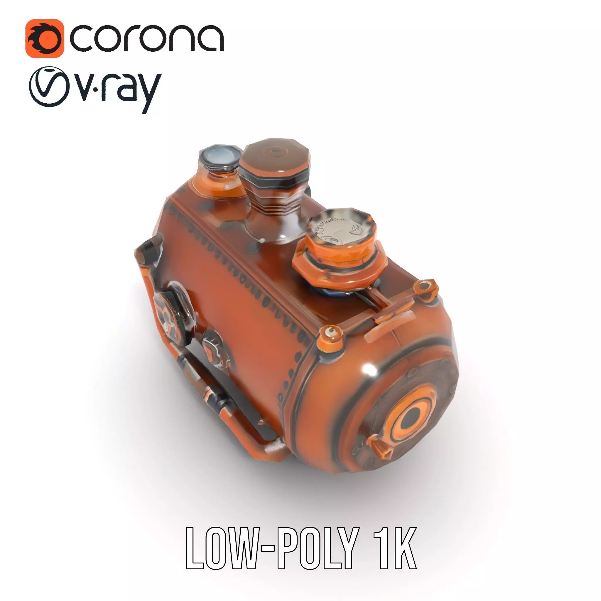 Steampunk Boiler Model Pack Low-poly 3D model_12