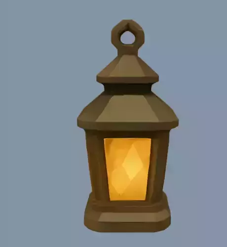 A brown lantern with light