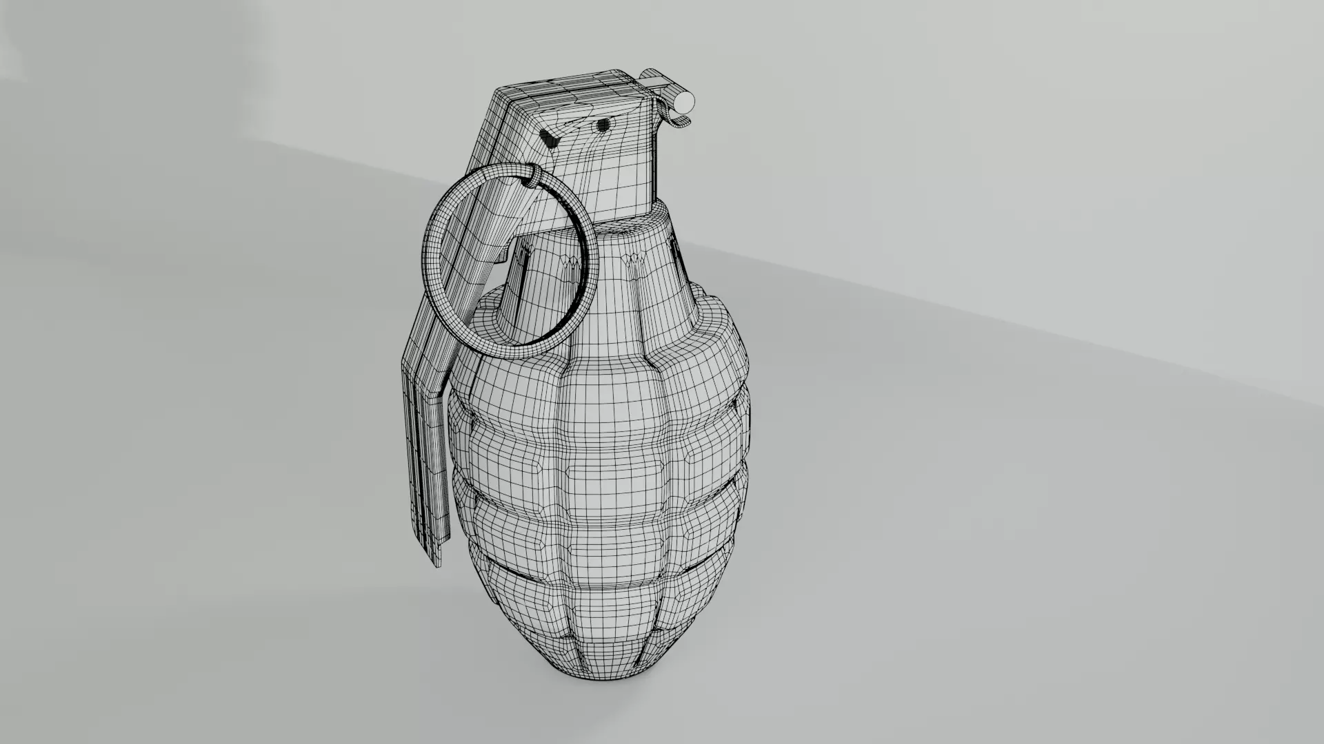 3D Hand Grenade Model  High Quality LowPoly Low-poly 3D model_3