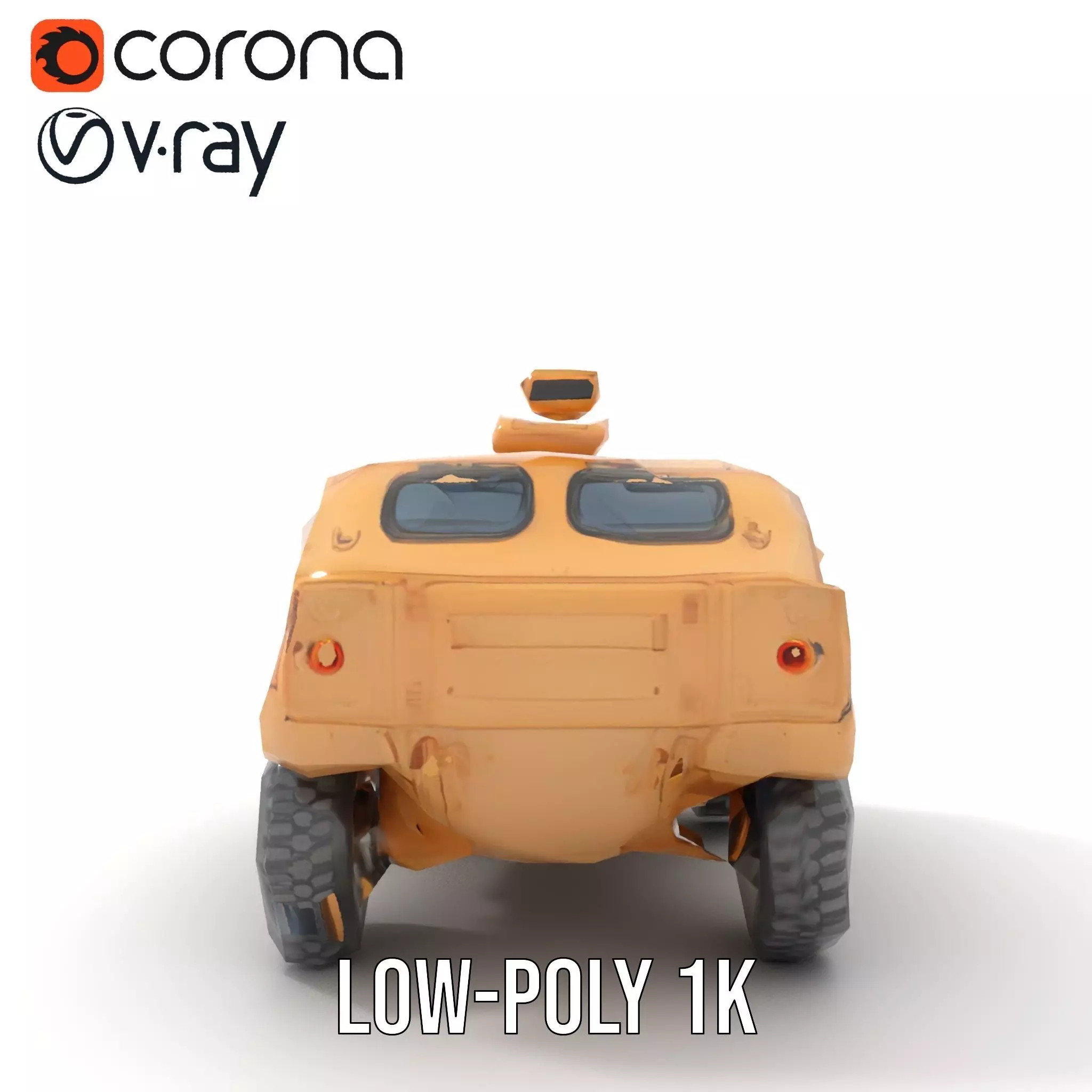 Armored Vehicle Model Pack with Desert Camouflage Low-poly 3D model_27