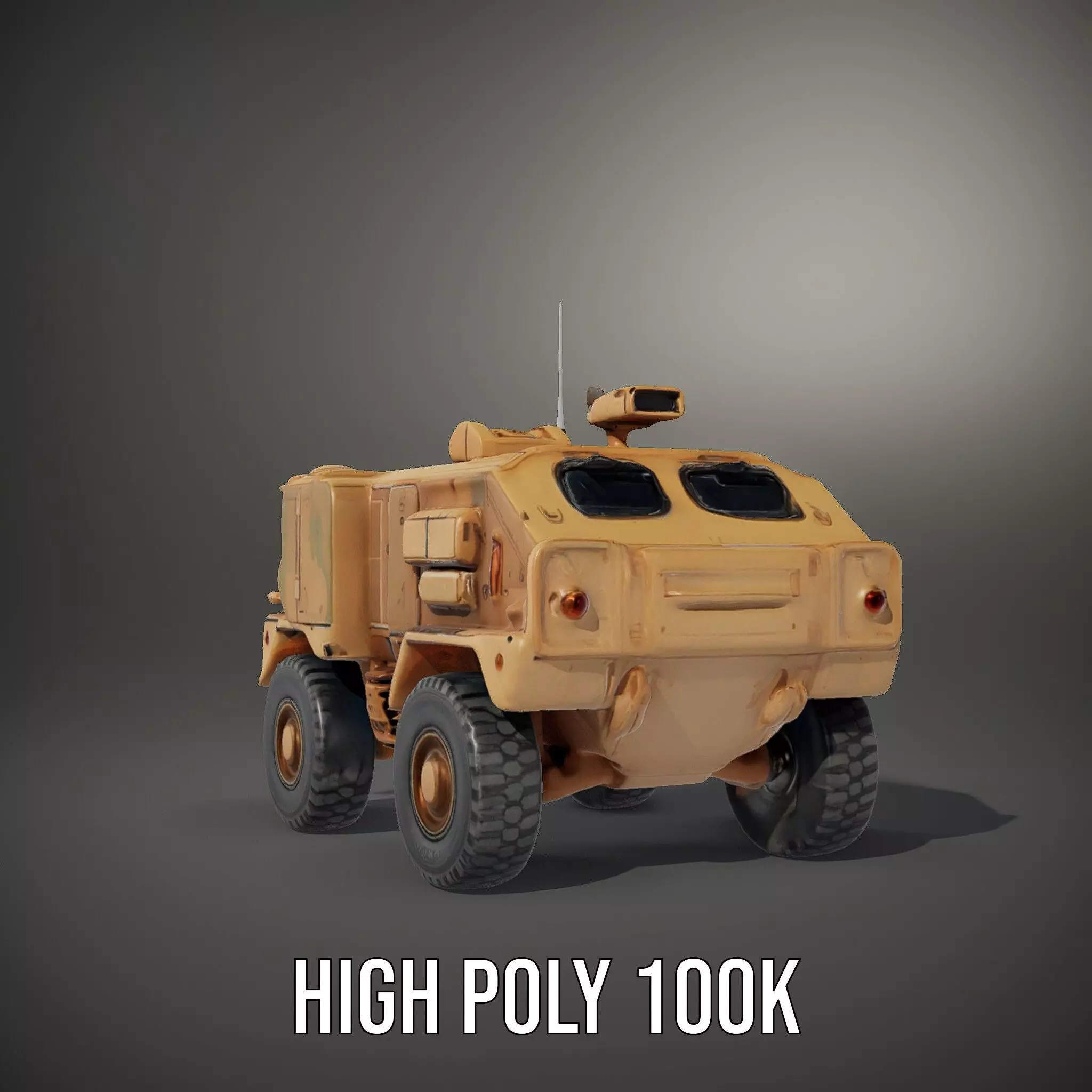 Armored Vehicle Model Pack with Desert Camouflage Low-poly 3D model_20