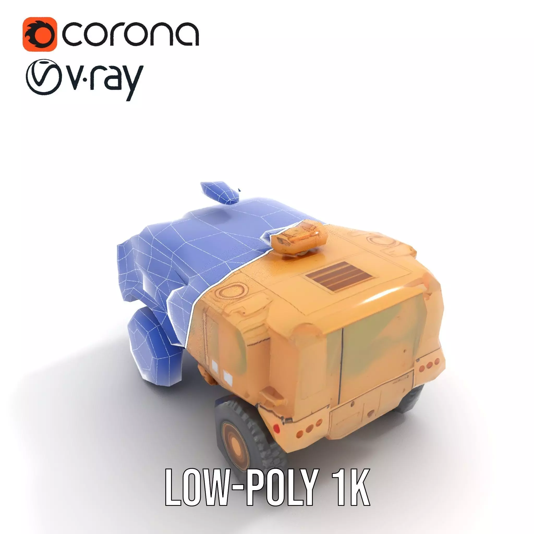 Armored Vehicle Model Pack with Desert Camouflage Low-poly 3D model_7