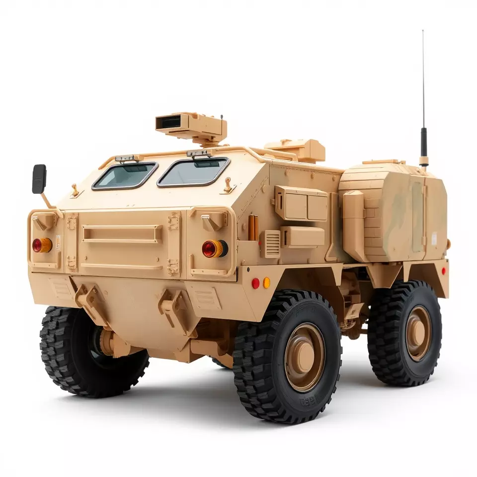 Armored Vehicle Model Pack with Desert Camouflage Low-poly 3D model_2